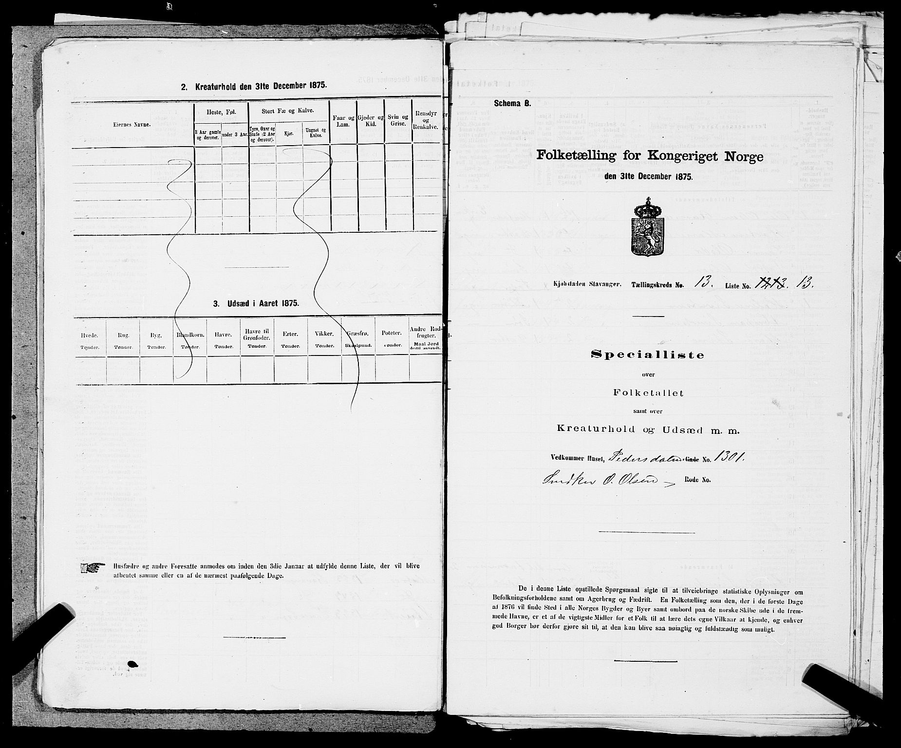 SAST, Folketelling 1875 for 1103 Stavanger kjøpstad, 1875, s. 2530