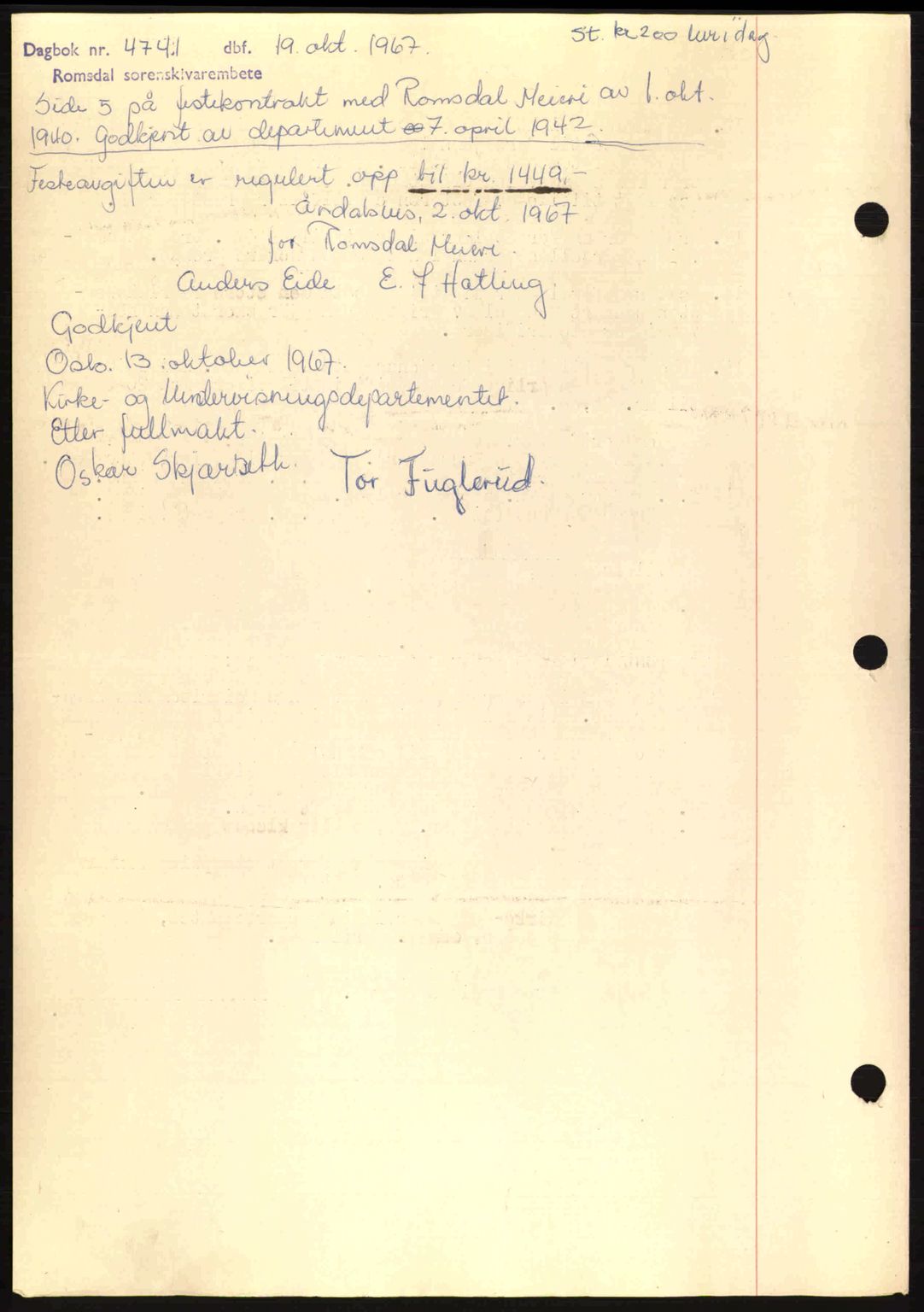 Romsdal sorenskriveri, SAT/A-4149/1/2/2C: Pantebok nr. A12, 1942-1942, Dagboknr: 4741/1967