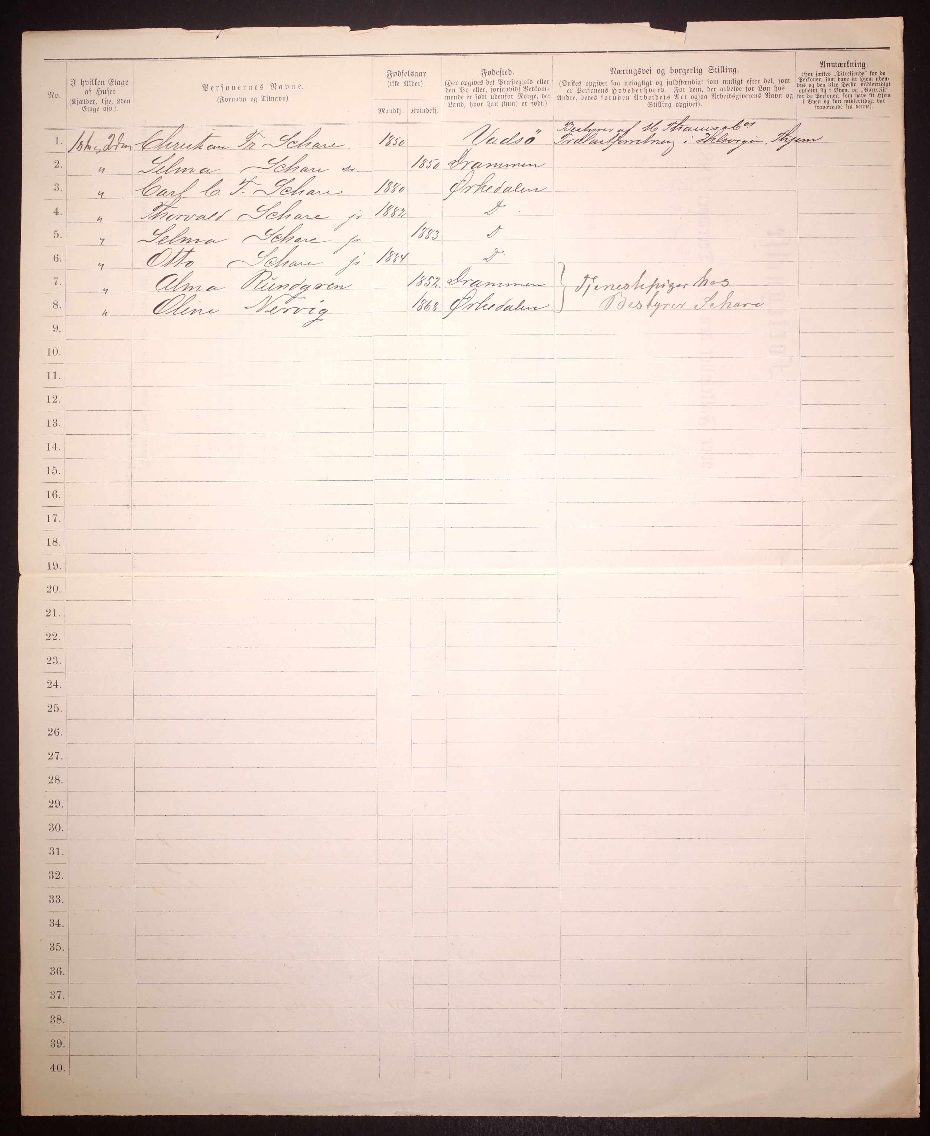 SAT, Folketelling 1885 for 1601 Trondheim kjøpstad, 1885, s. 3820
