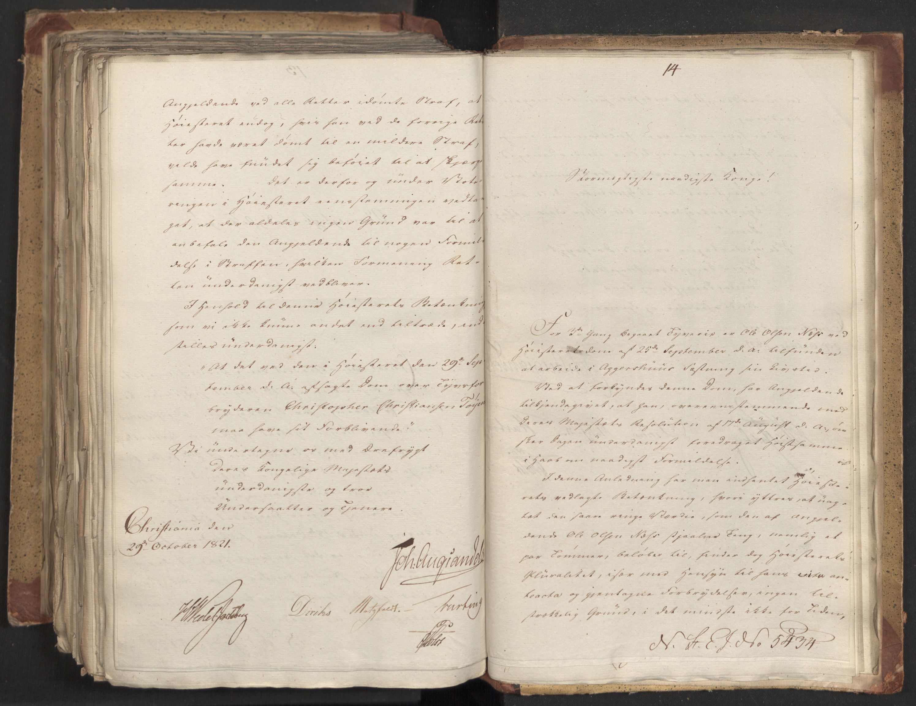 Statsrådsavdelingen i Stockholm, AV/RA-S-1003/D/Da/L0027: Regjeringsinnstillinger nr. 5275-5436, 1821, s. 492