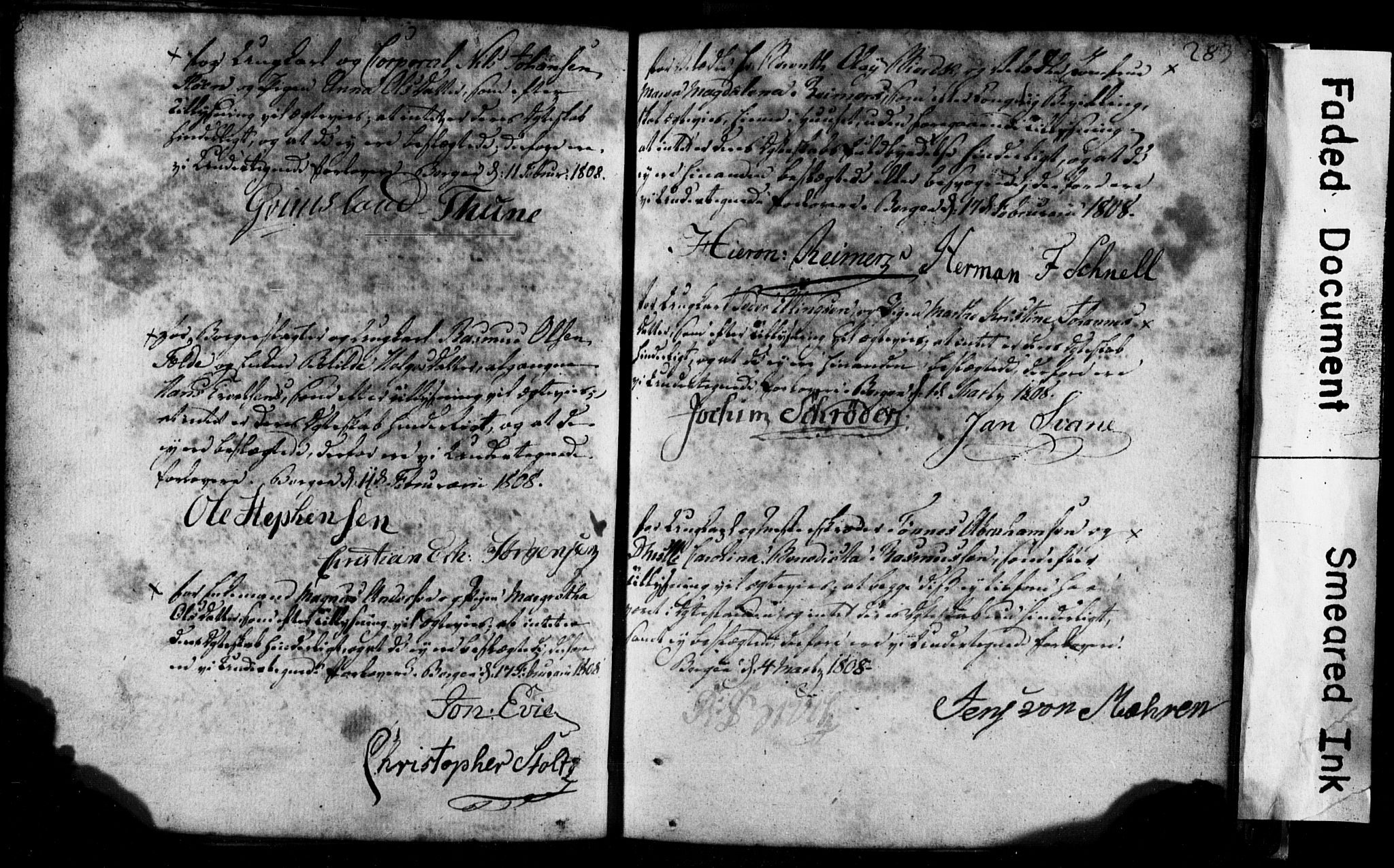 Korskirken sokneprestembete, SAB/A-76101: Forlovererklæringer nr. II.5.1, 1776-1816, s. 283