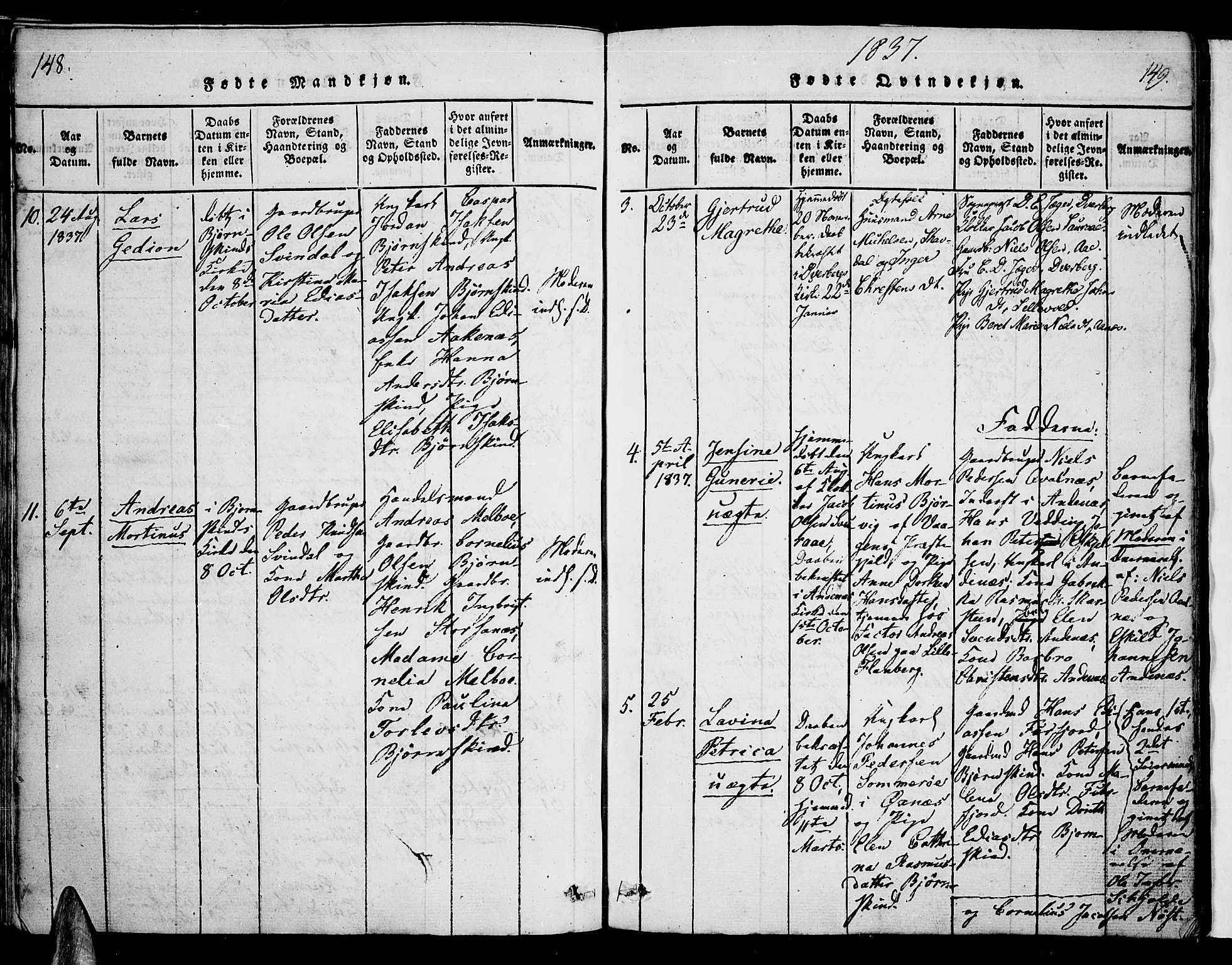 Ministerialprotokoller, klokkerbøker og fødselsregistre - Nordland, AV/SAT-A-1459/897/L1395: Ministerialbok nr. 897A03, 1820-1841, s. 148-149