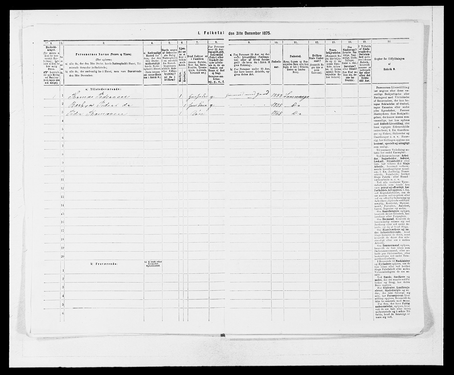 SAB, Folketelling 1875 for 1243P Os prestegjeld, 1875, s. 903