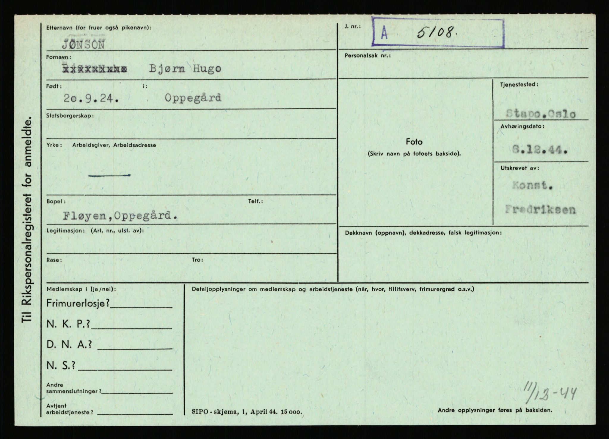 Statspolitiet - Hovedkontoret / Osloavdelingen, AV/RA-S-1329/C/Ca/L0008: Johan(nes)sen - Knoph, 1943-1945, s. 2682