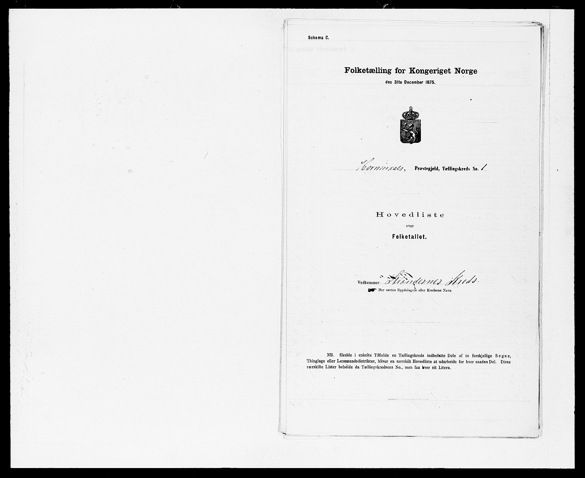 SAB, Folketelling 1875 for 1444P Hornindal prestegjeld, 1875, s. 2