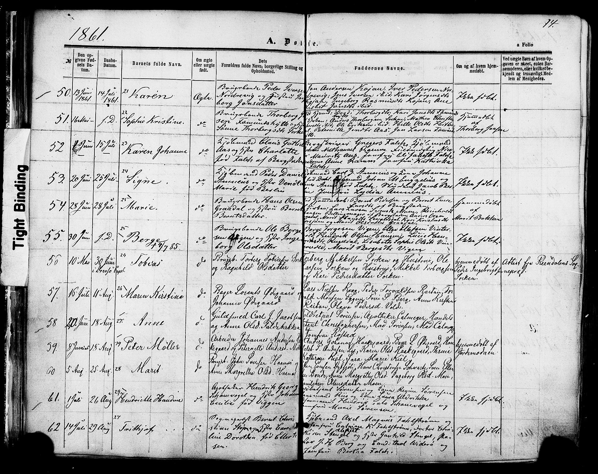Ministerialprotokoller, klokkerbøker og fødselsregistre - Sør-Trøndelag, SAT/A-1456/681/L0932: Ministerialbok nr. 681A10, 1860-1878, s. 14