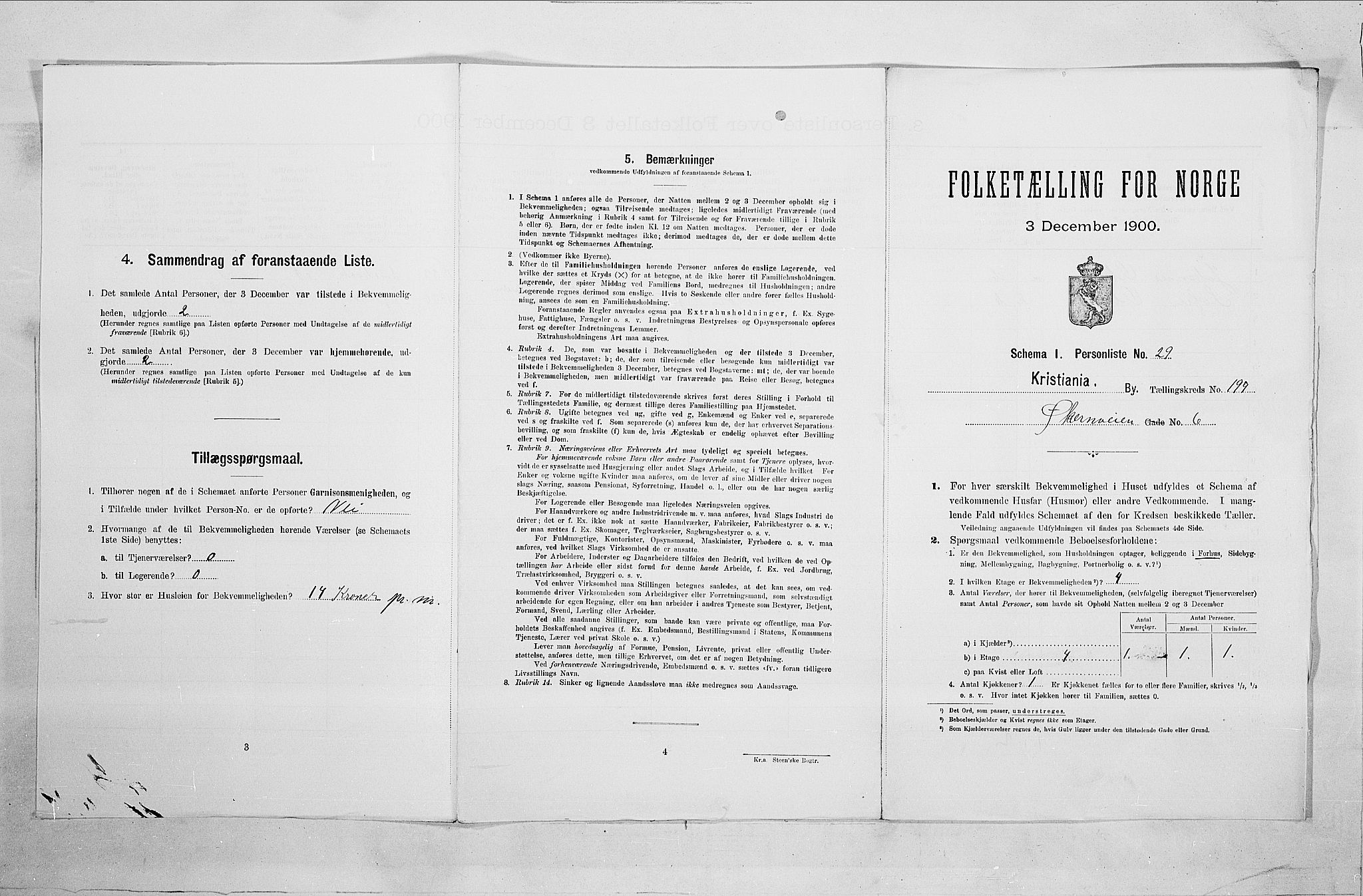 SAO, Folketelling 1900 for 0301 Kristiania kjøpstad, 1900, s. 115088