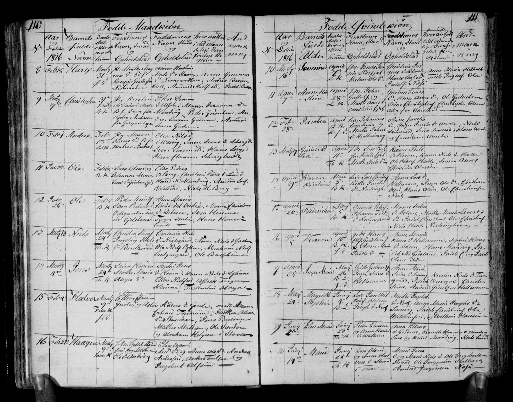 Brunlanes kirkebøker, AV/SAKO-A-342/F/Fa/L0002: Ministerialbok nr. I 2, 1802-1834, s. 110-111