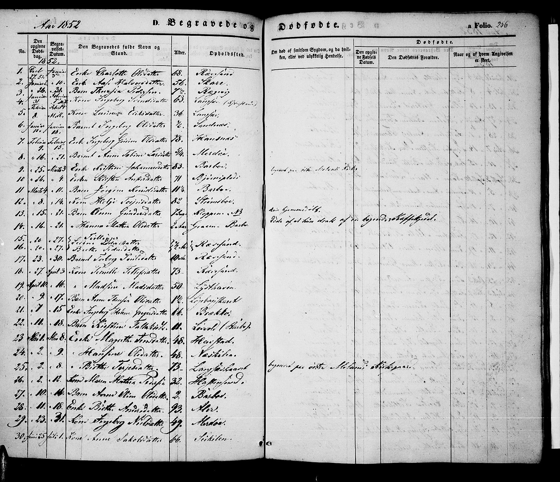 Tromøy sokneprestkontor, AV/SAK-1111-0041/F/Fa/L0005: Ministerialbok nr. A 5, 1847-1856, s. 256