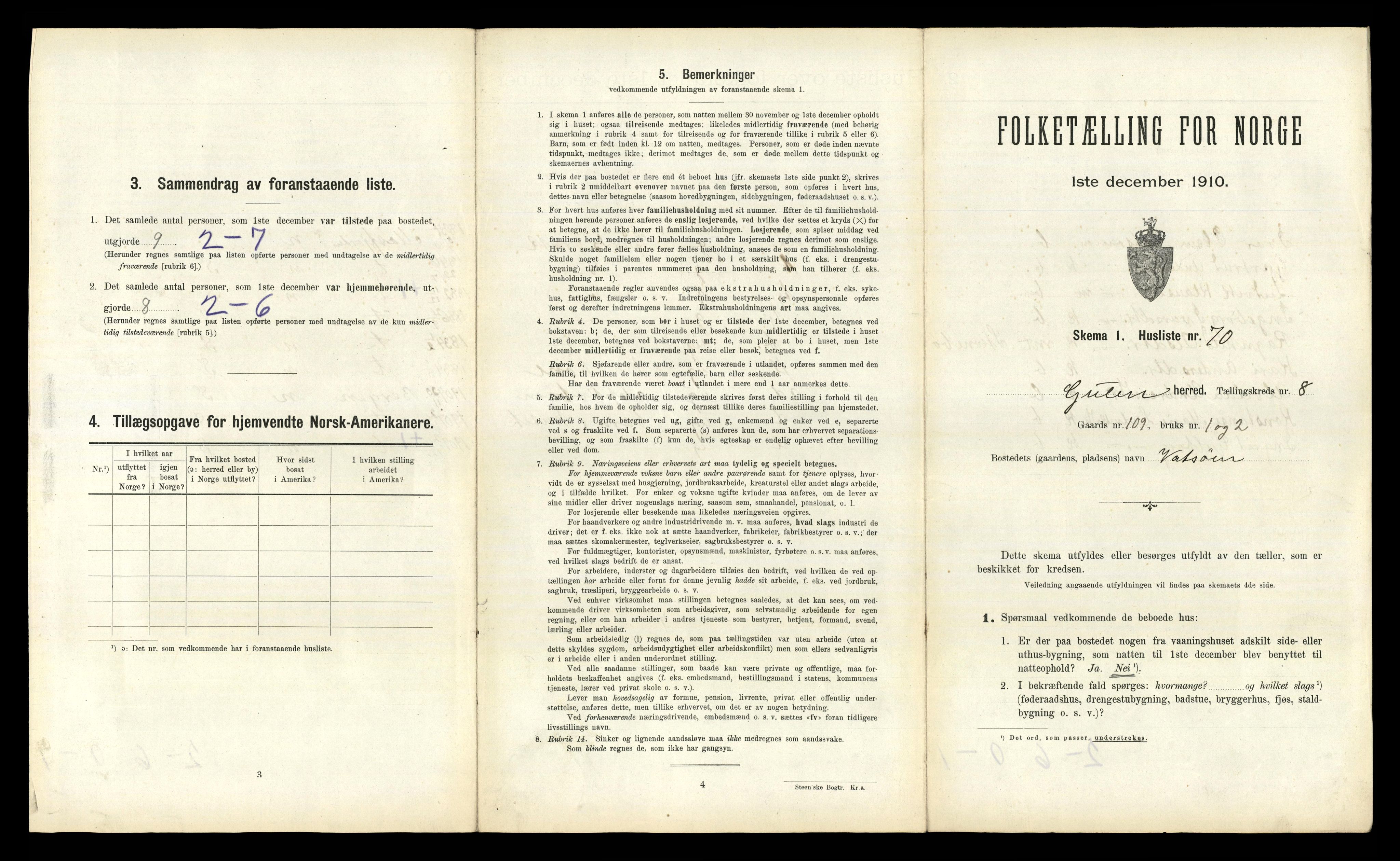 RA, Folketelling 1910 for 1411 Gulen herred, 1910, s. 806