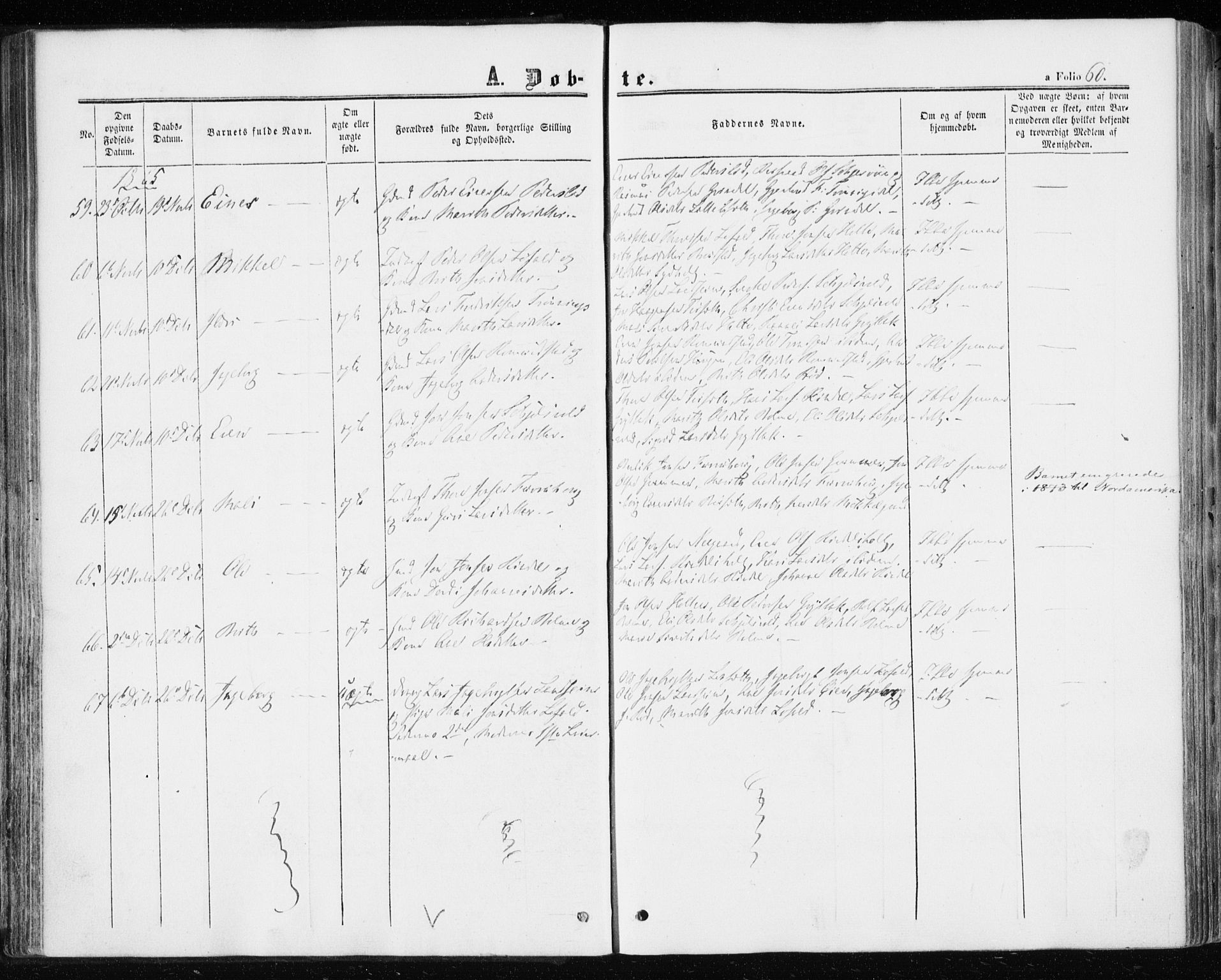 Ministerialprotokoller, klokkerbøker og fødselsregistre - Møre og Romsdal, SAT/A-1454/598/L1067: Ministerialbok nr. 598A01, 1858-1871, s. 60
