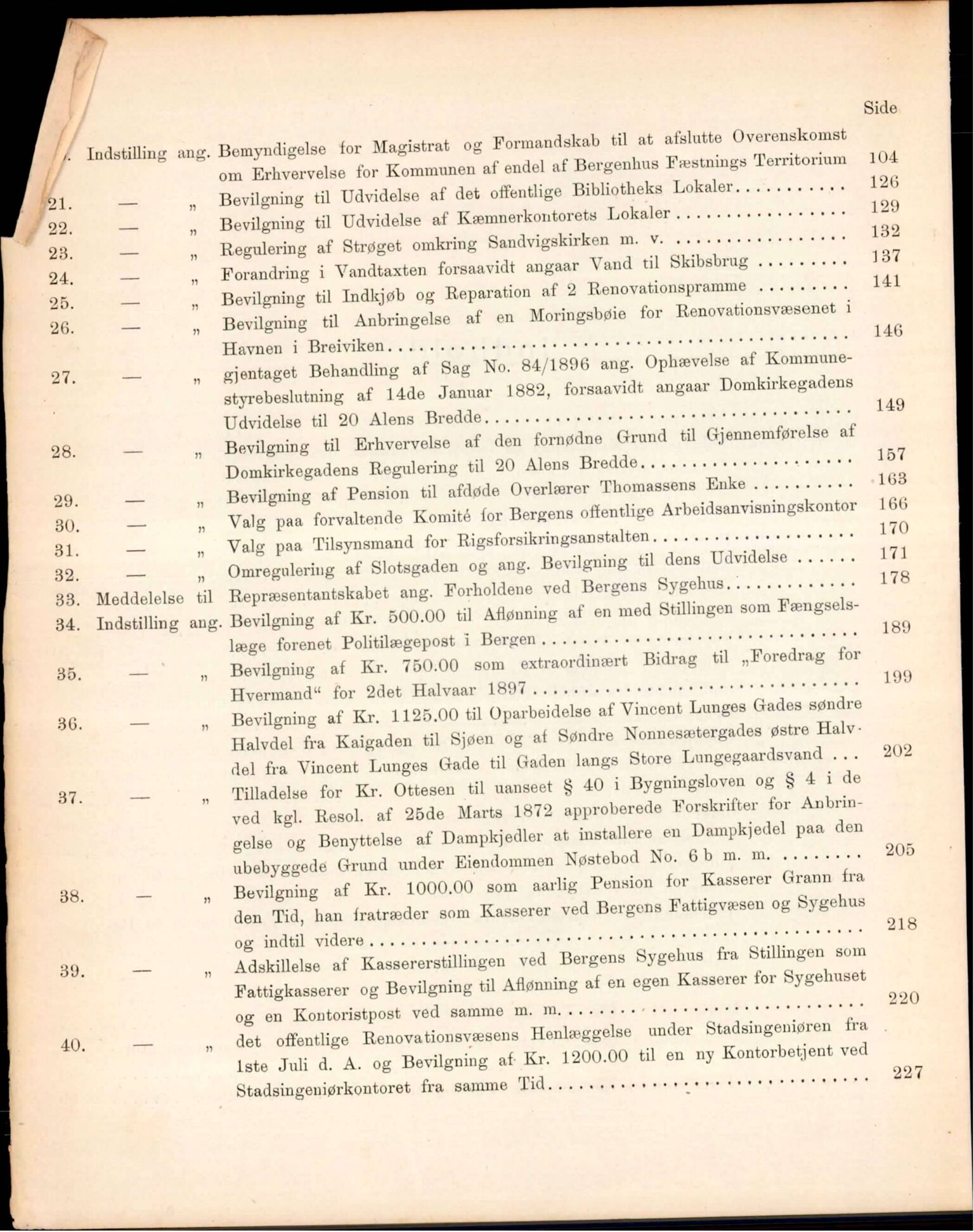 Bergen kommune. Formannskapet, BBA/A-0003/Ad/L0055: Bergens Kommuneforhandlinger, bind I, 1897