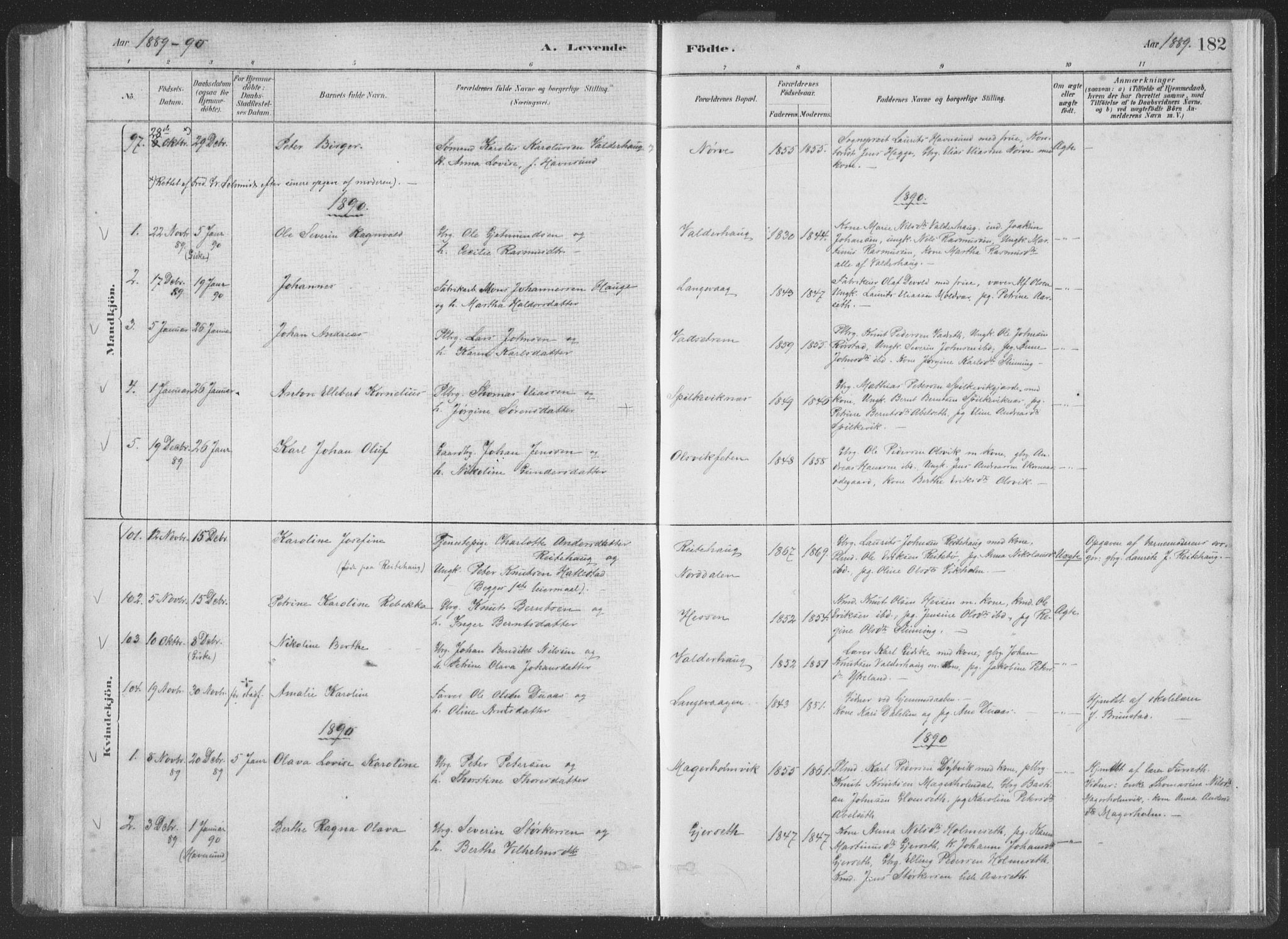 Ministerialprotokoller, klokkerbøker og fødselsregistre - Møre og Romsdal, SAT/A-1454/528/L0401: Ministerialbok nr. 528A12I, 1880-1920, s. 182