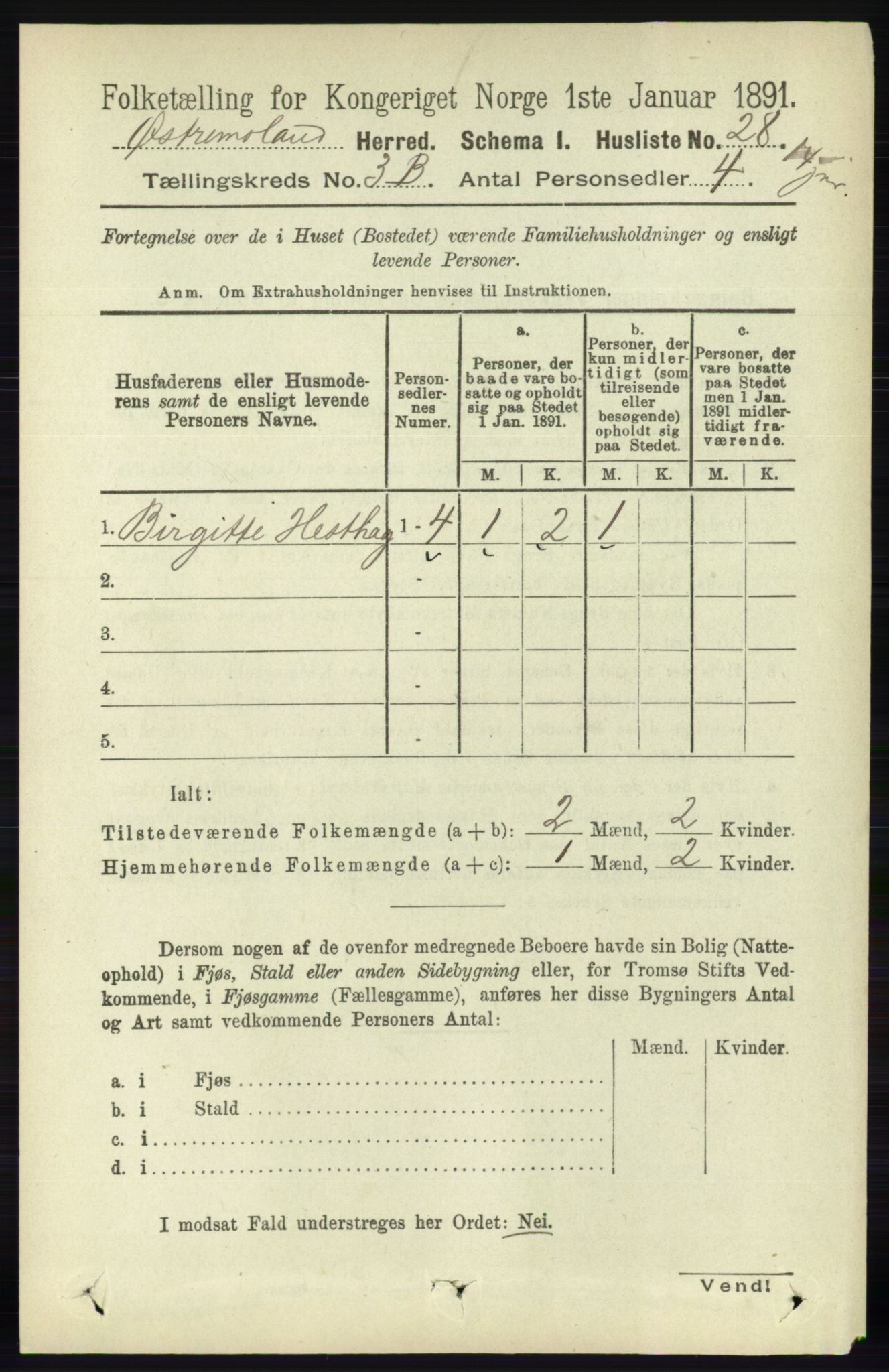 RA, Folketelling 1891 for 0918 Austre Moland herred, 1891, s. 1739