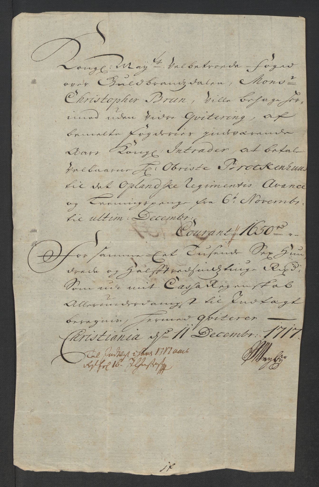 Rentekammeret inntil 1814, Reviderte regnskaper, Fogderegnskap, RA/EA-4092/R17/L1187: Fogderegnskap Gudbrandsdal, 1717, s. 290
