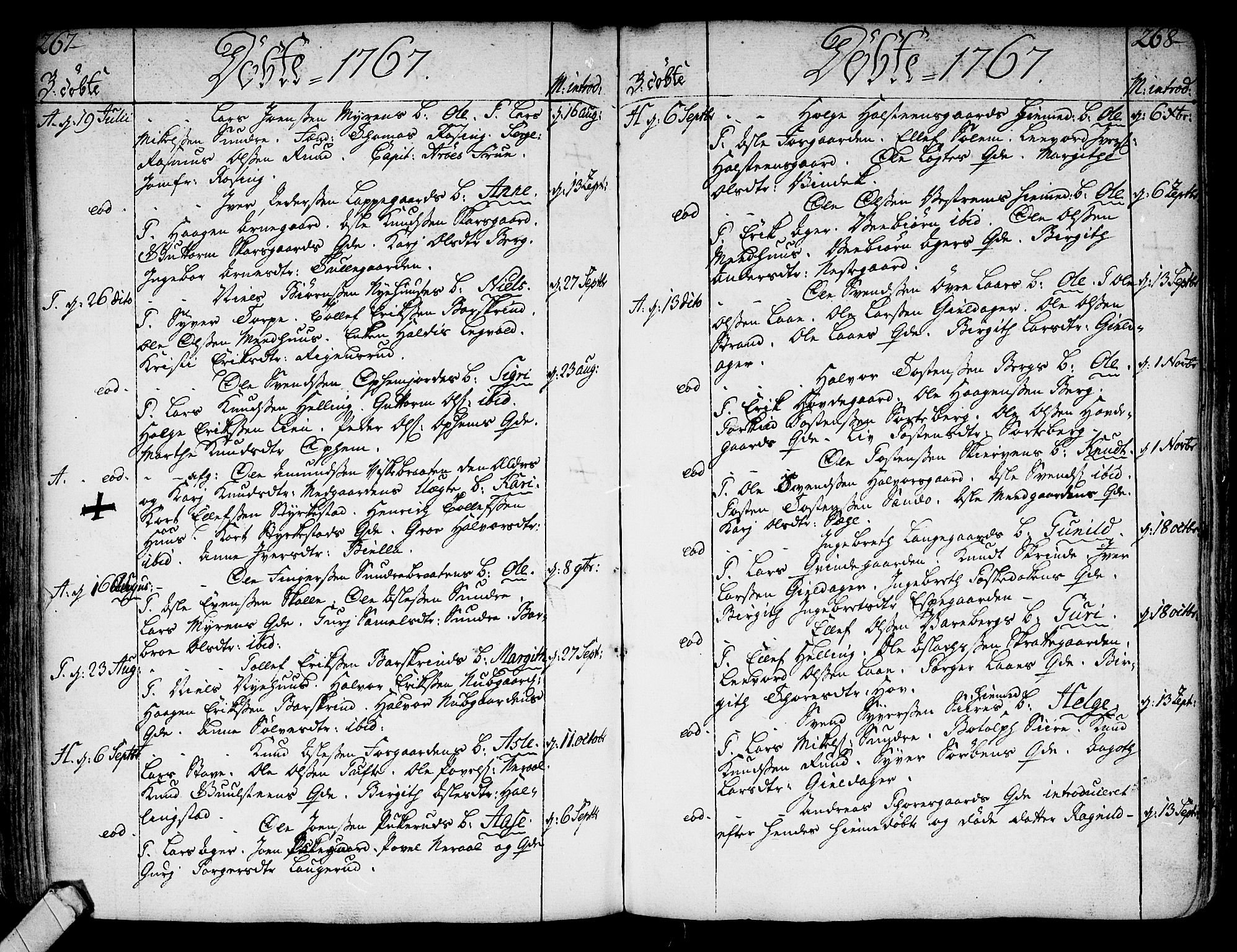 Ål kirkebøker, SAKO/A-249/F/Fa/L0001: Ministerialbok nr. I 1, 1744-1769, s. 267-268