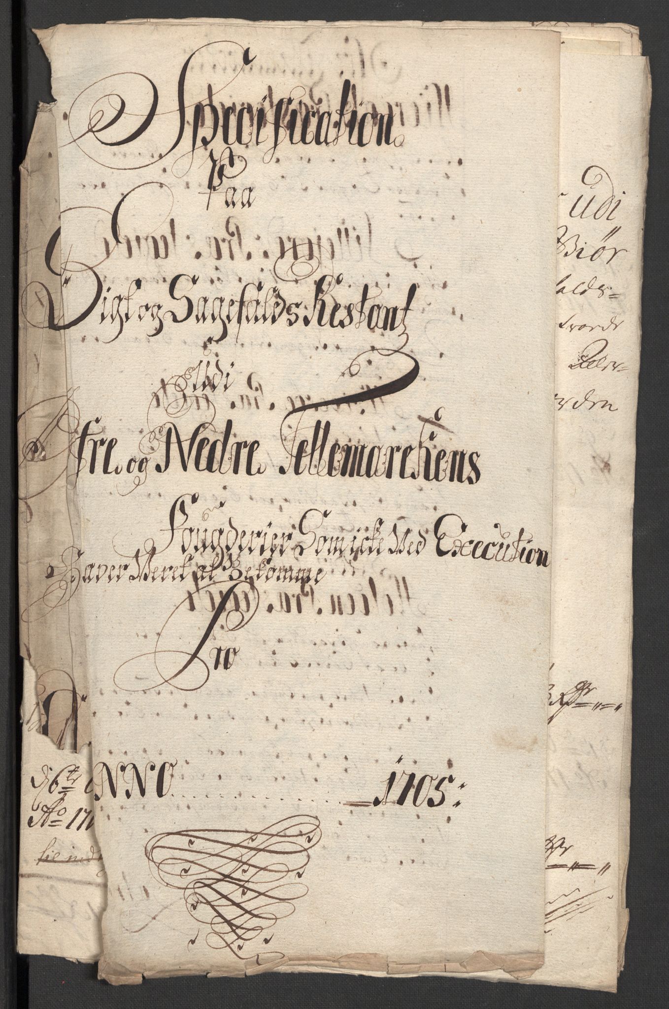 Rentekammeret inntil 1814, Reviderte regnskaper, Fogderegnskap, RA/EA-4092/R36/L2113: Fogderegnskap Øvre og Nedre Telemark og Bamble, 1705, s. 41