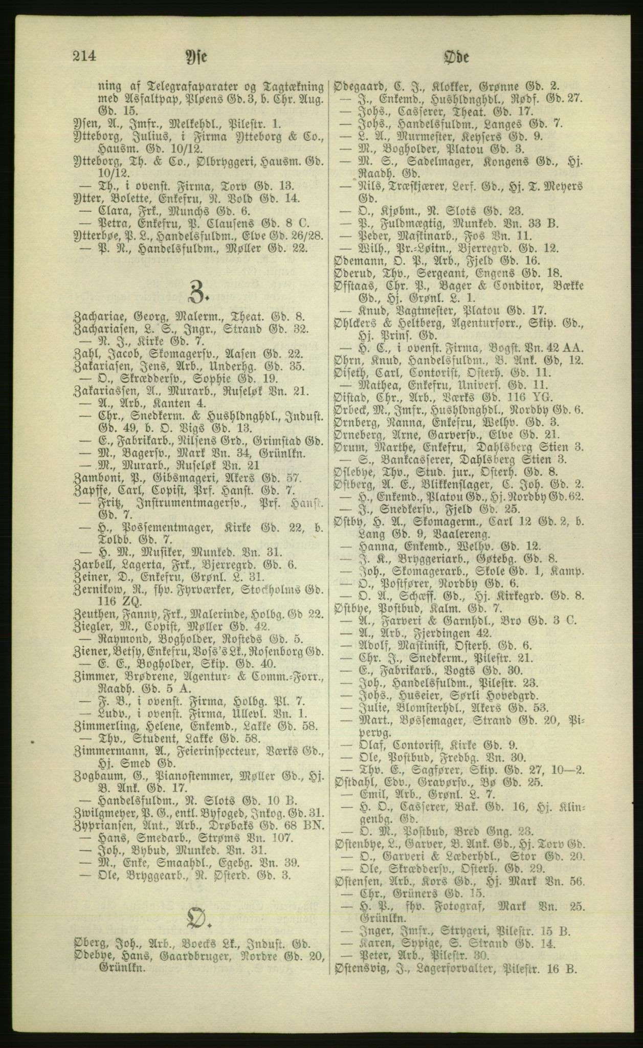 Kristiania/Oslo adressebok, PUBL/-, 1881, s. 214