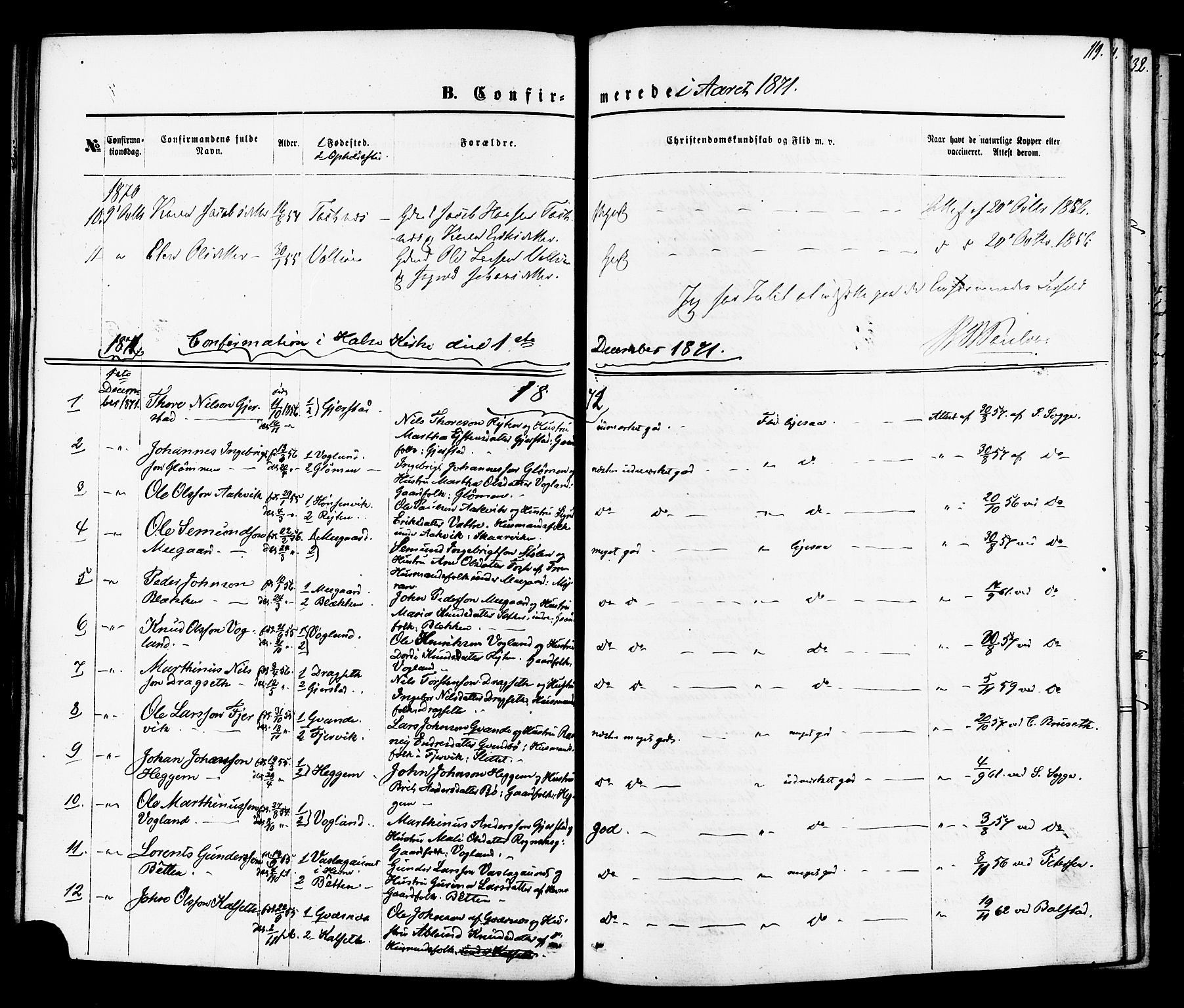 Ministerialprotokoller, klokkerbøker og fødselsregistre - Møre og Romsdal, SAT/A-1454/576/L0884: Ministerialbok nr. 576A02, 1865-1879, s. 119