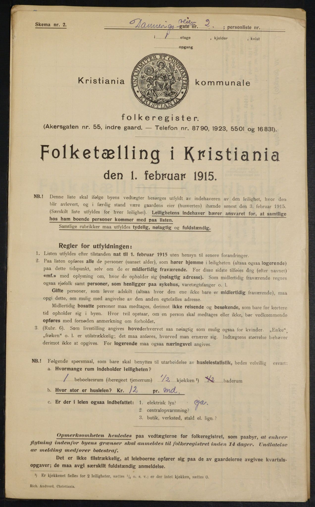 OBA, Kommunal folketelling 1.2.1915 for Kristiania, 1915, s. 15050