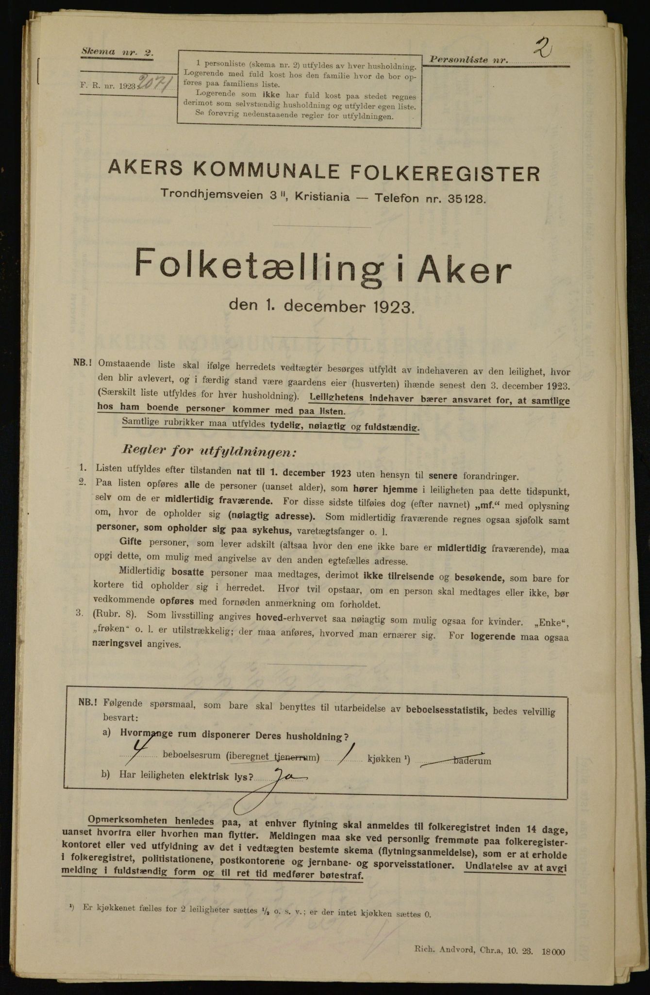 , Kommunal folketelling 1.12.1923 for Aker, 1923, s. 35626