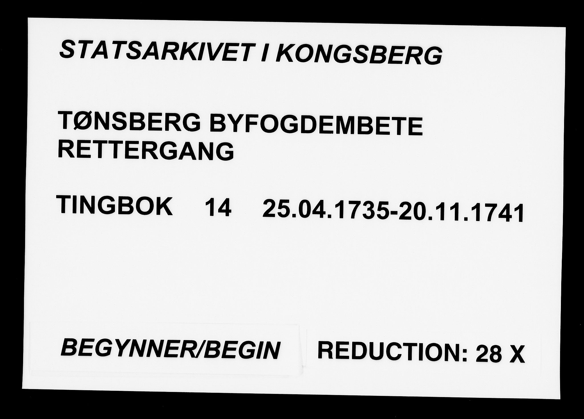 Tønsberg byfogd, SAKO/A-224/F/Fa/L0014: Tingbok, 1735-1741