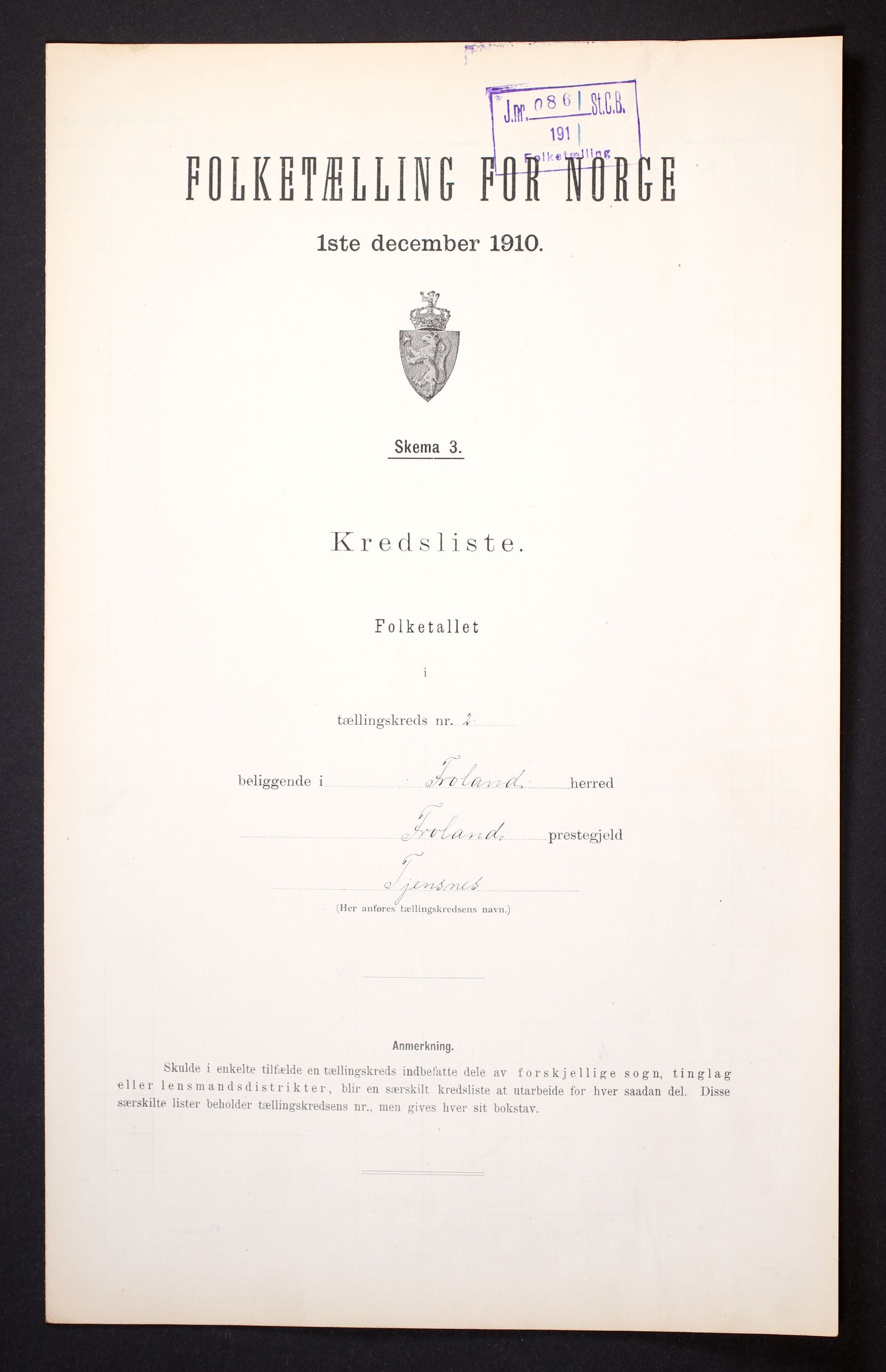 RA, Folketelling 1910 for 0919 Froland herred, 1910, s. 7