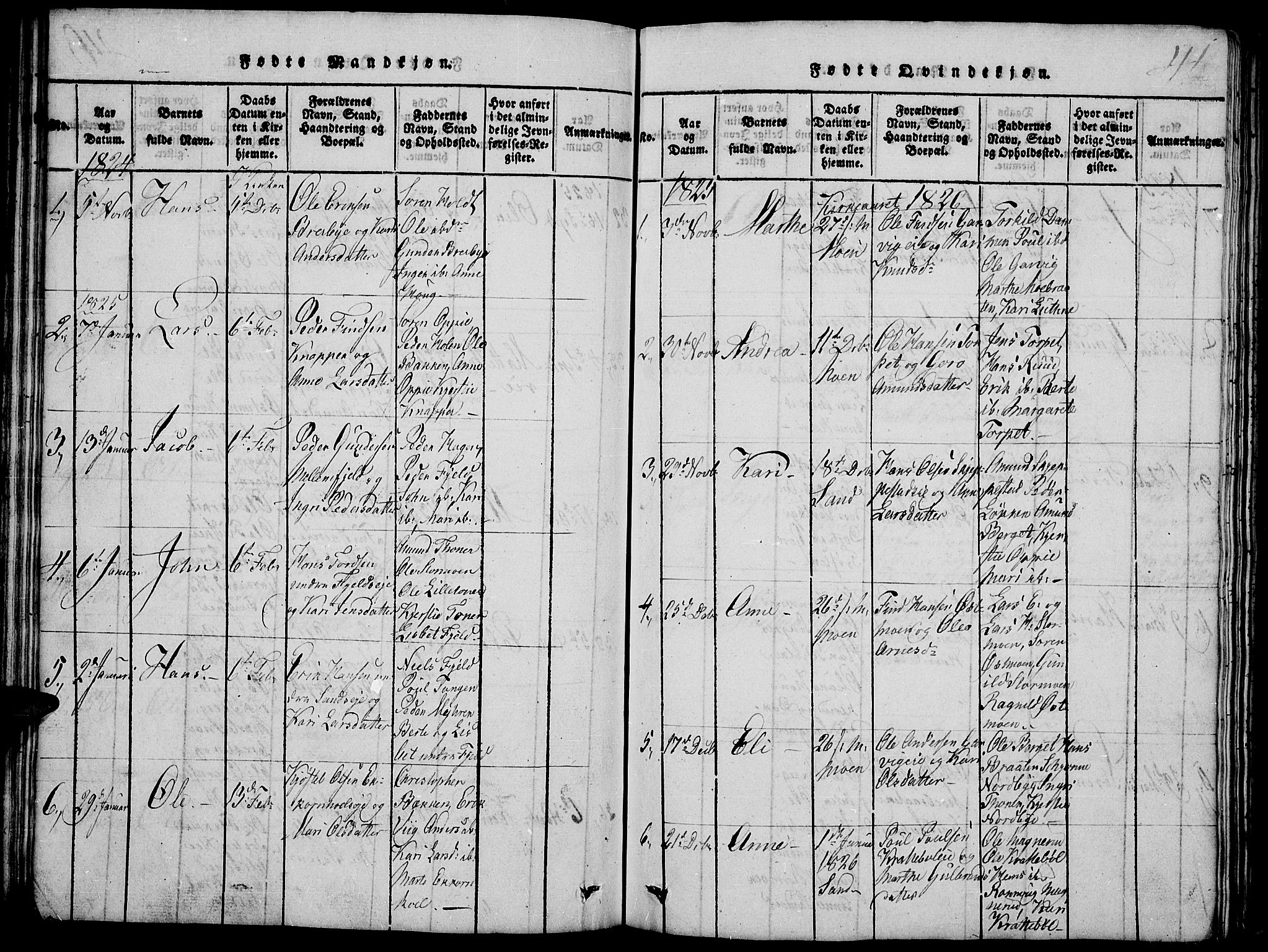 Nord-Odal prestekontor, AV/SAH-PREST-032/H/Ha/Hab/L0001: Klokkerbok nr. 1, 1819-1838, s. 41