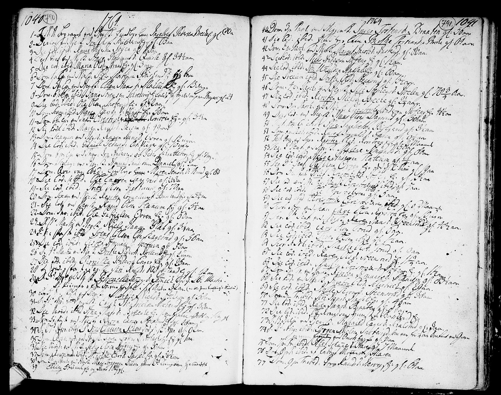 Modum kirkebøker, AV/SAKO-A-234/F/Fa/L0002: Ministerialbok nr. 2, 1741-1782, s. 790-791