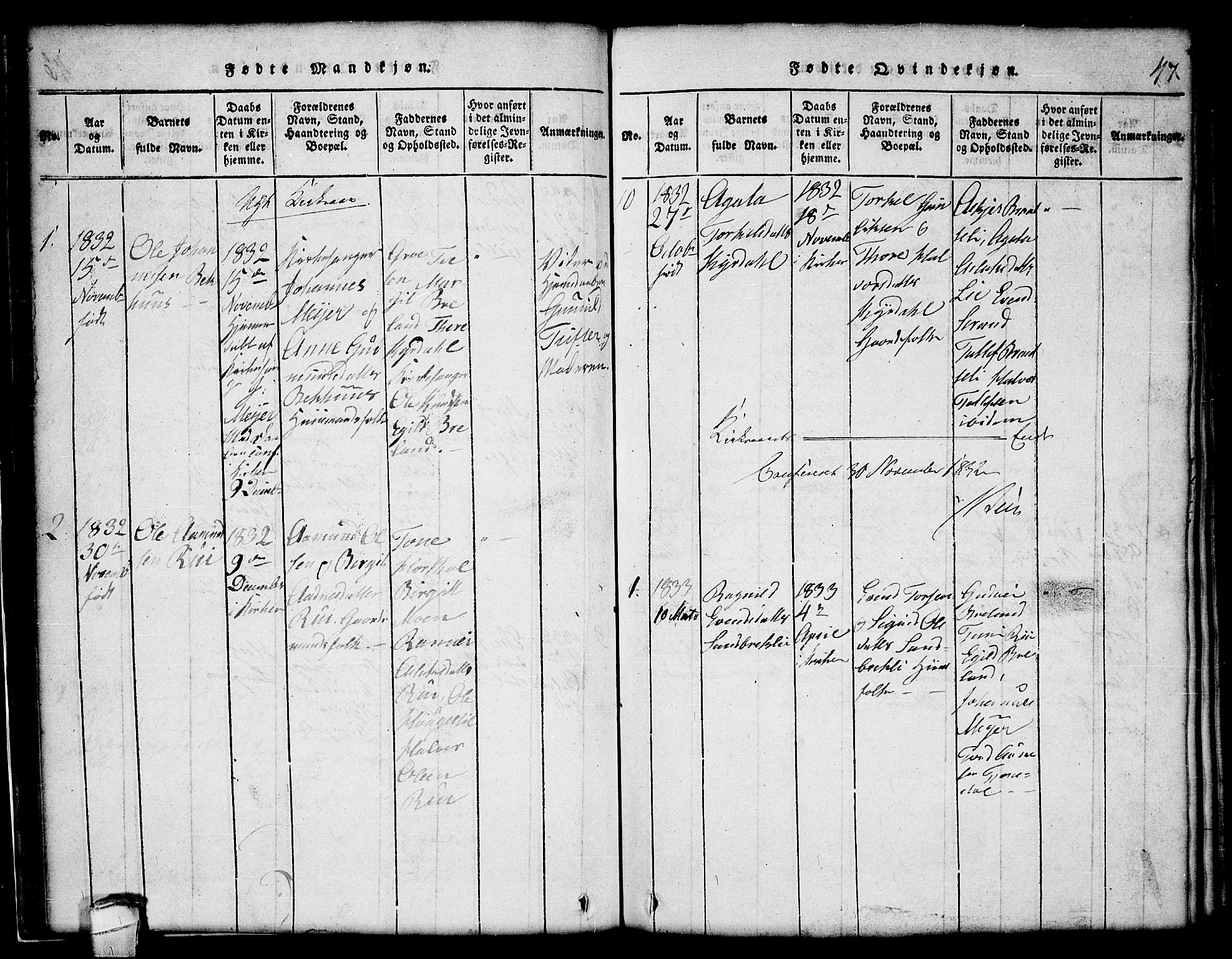 Lårdal kirkebøker, AV/SAKO-A-284/G/Gc/L0001: Klokkerbok nr. III 1, 1815-1854, s. 47