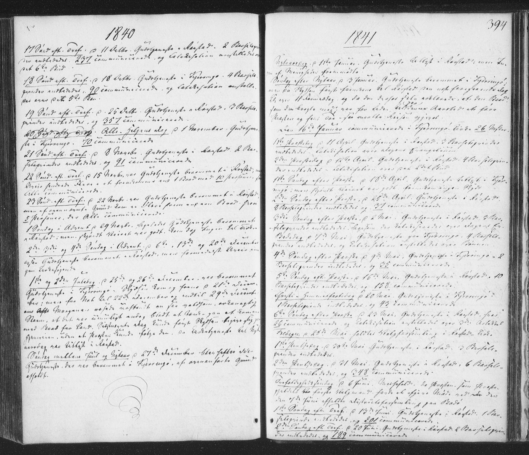 Ministerialprotokoller, klokkerbøker og fødselsregistre - Nordland, AV/SAT-A-1459/853/L0769: Ministerialbok nr. 853A08, 1836-1856, s. 394