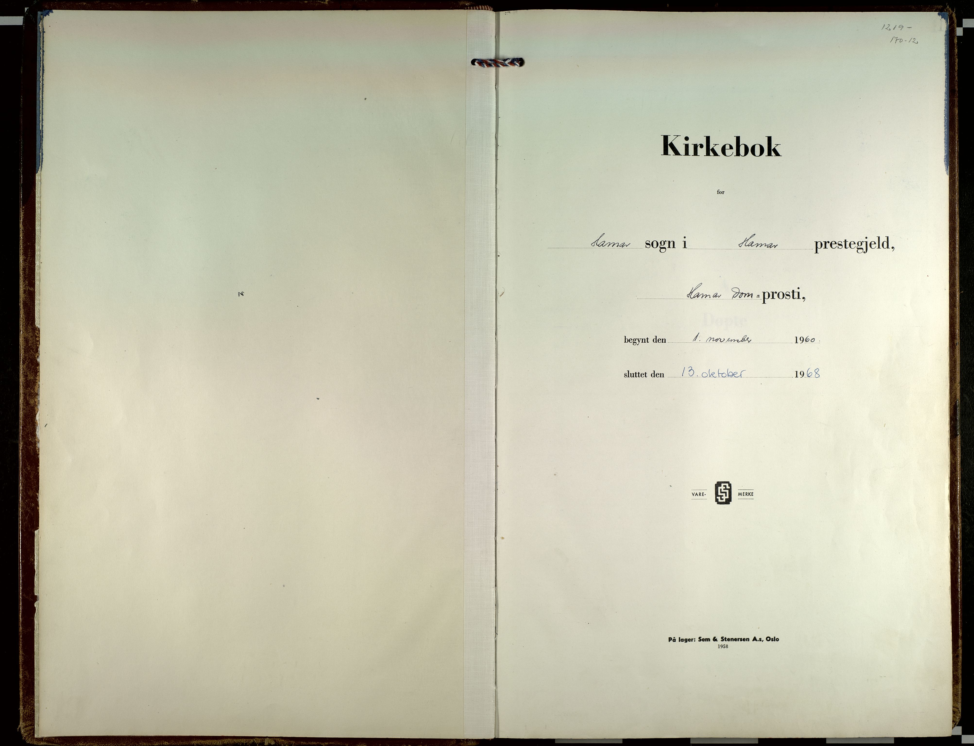Hamar prestekontor, SAH/DOMPH-002/H/Ha/Haa/L0013: Ministerialbok nr. 13, 1960-1968