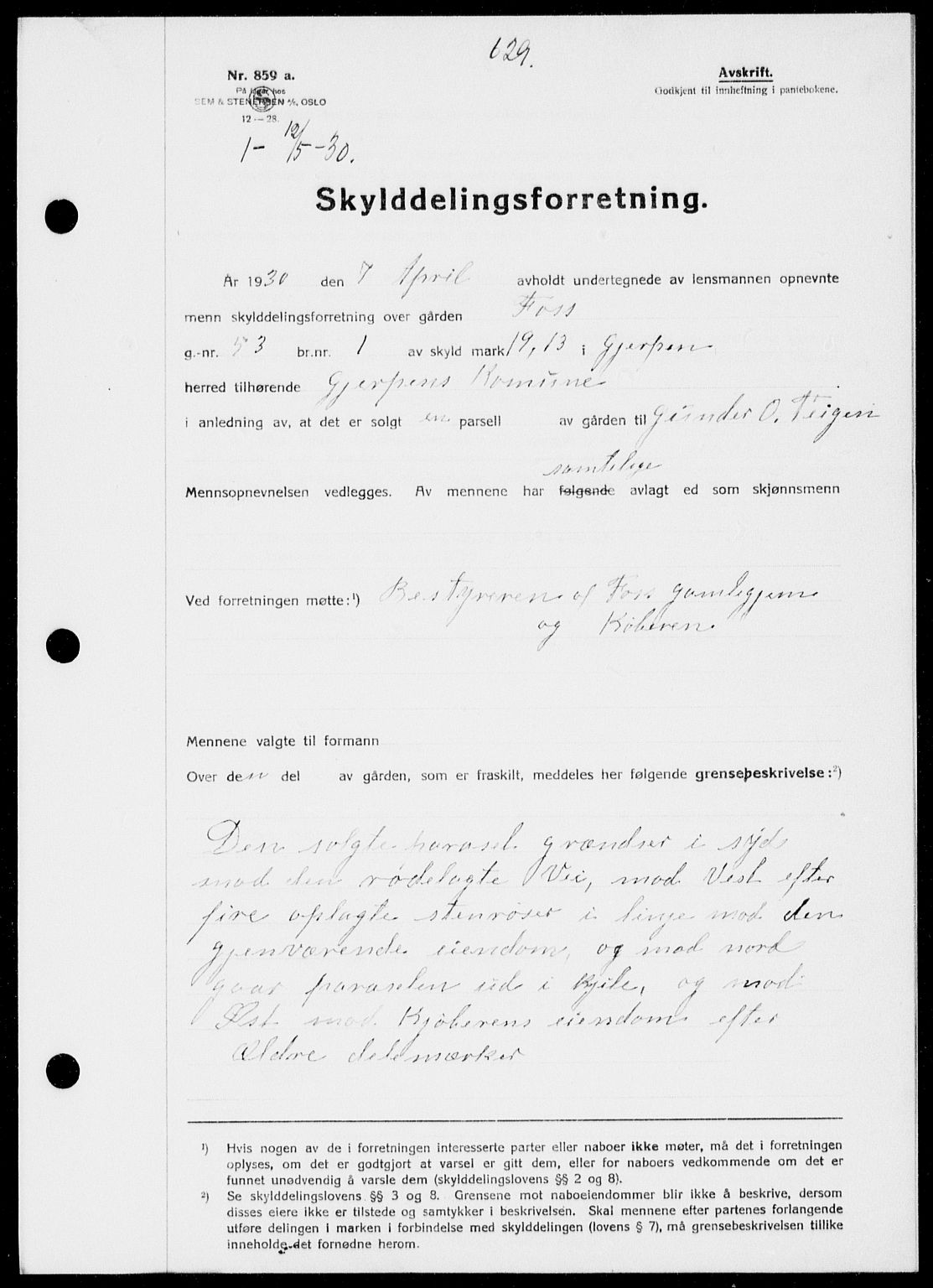 Gjerpen sorenskriveri, SAKO/A-216/G/Ga/Gaa/L0054: Pantebok nr. I 54-56, 1930-1931, s. 629, Tingl.dato: 12.05.1930
