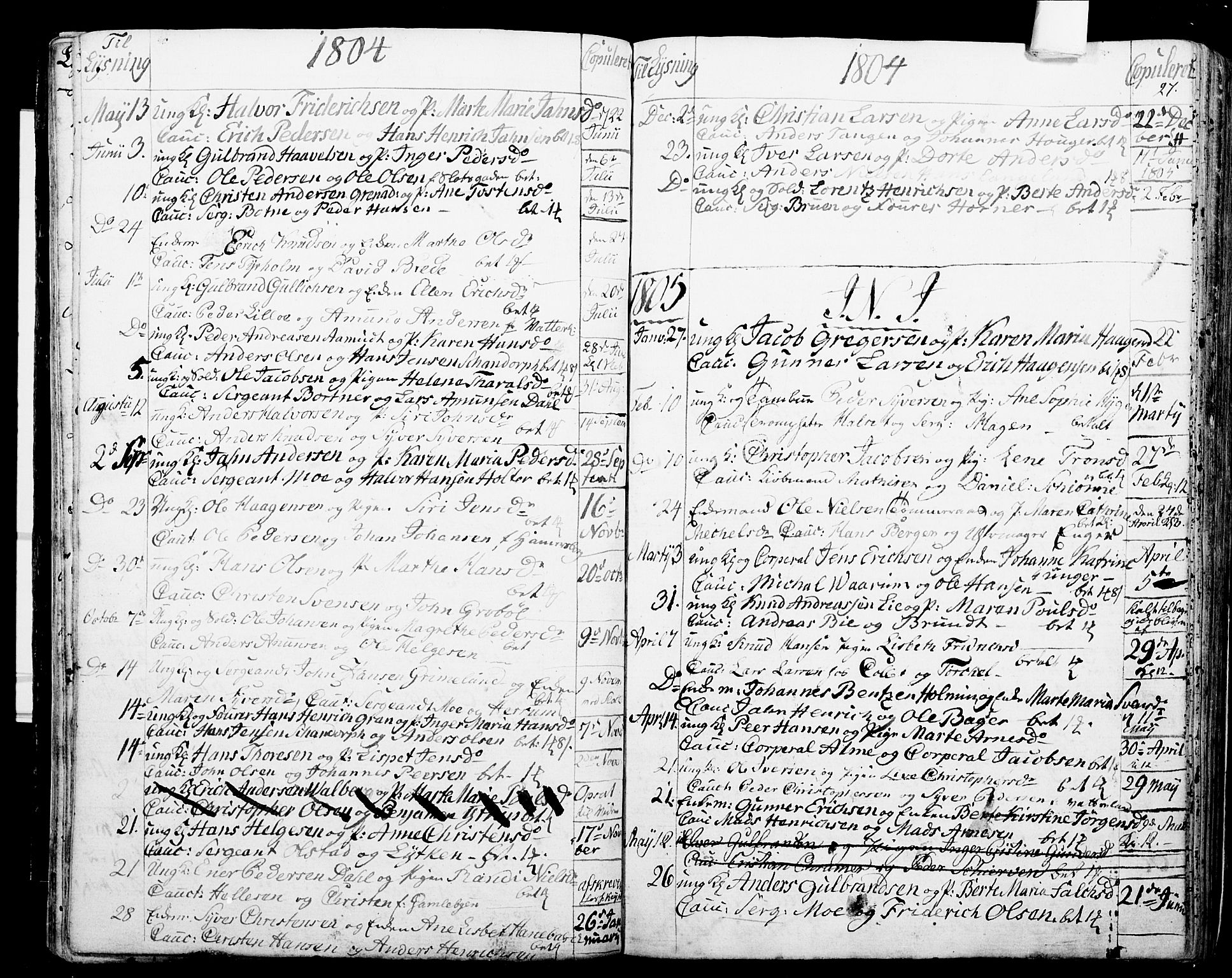 Garnisonsmenigheten Kirkebøker, SAO/A-10846/G/Ga/L0001: Klokkerbok nr. 1, 1796-1814, s. 26-27