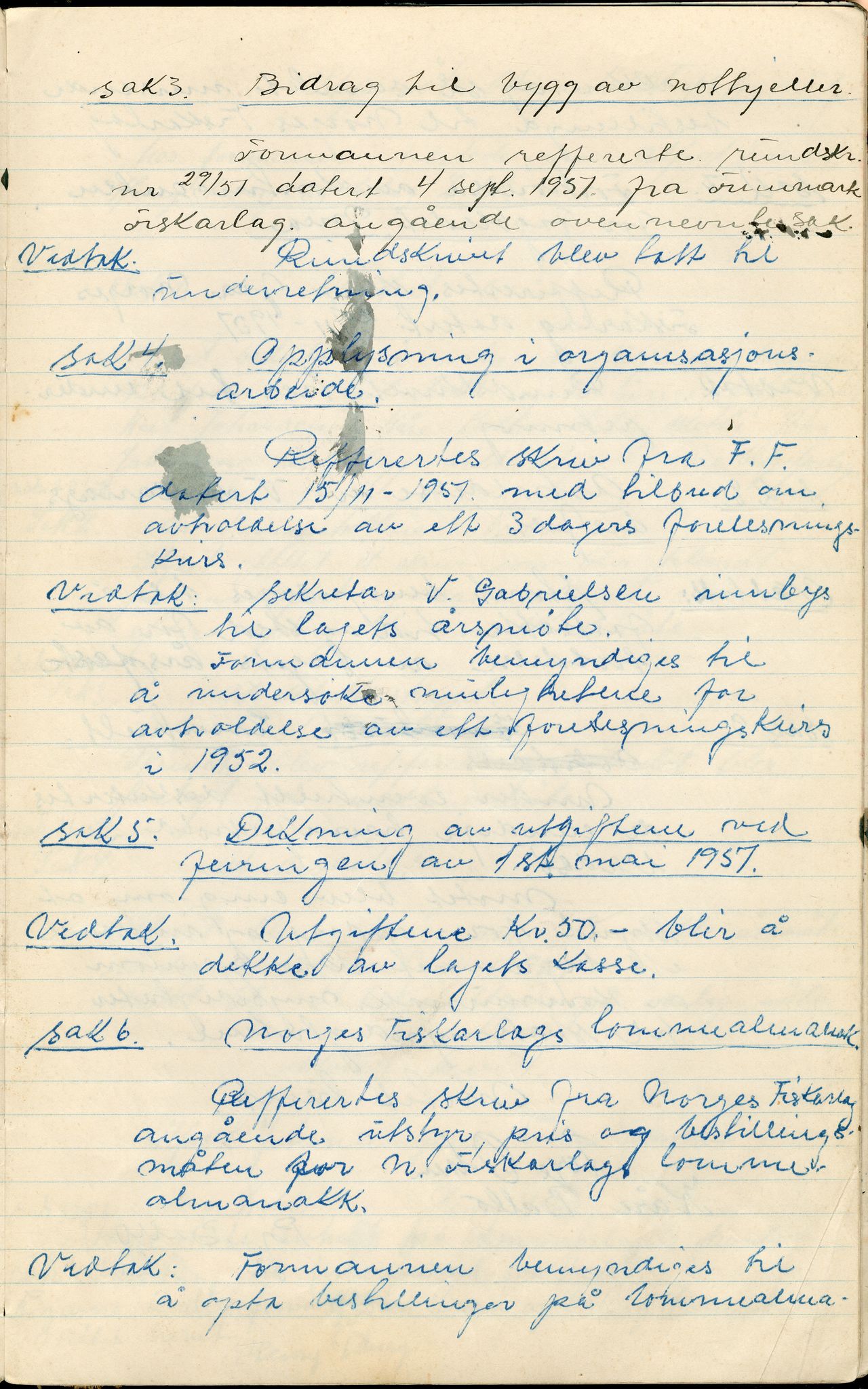 Vadsø Fiskarlag, FMFB/A-1016/A/L0001: Protokoll for styremøtene, 1926-1952, s. 224