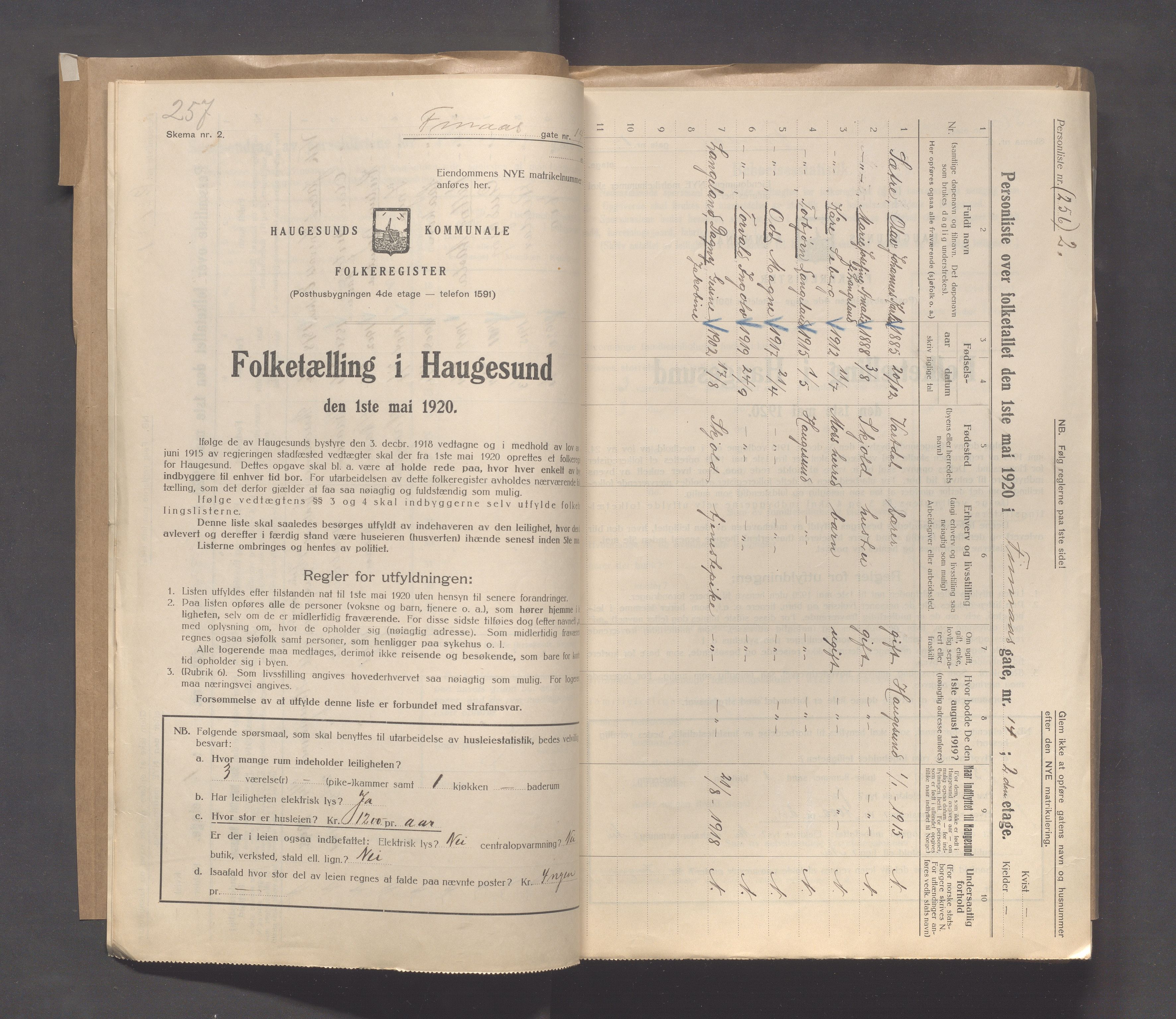 IKAR, Kommunal folketelling 1.5.1920 for Haugesund, 1920, s. 753