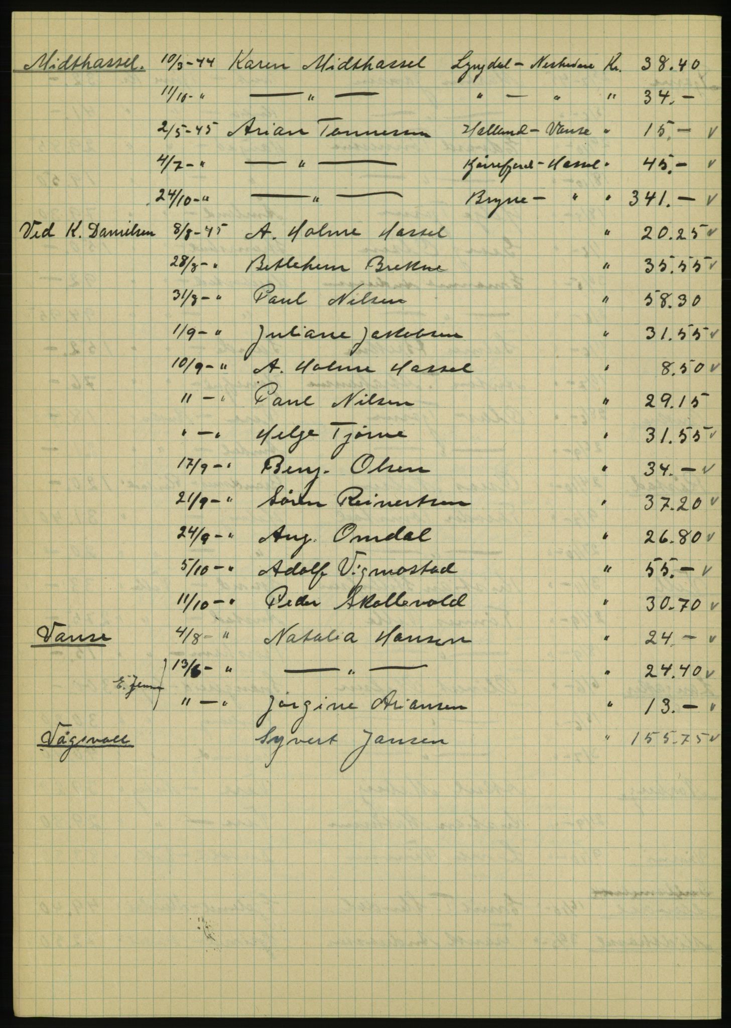 Forsvarsdepartementet, 10. kontor / Oppgjørskontoret, AV/RA-RAFA-1225/D/Db/L0180: Lista oppgjørskontor, 1942-1952, s. 72