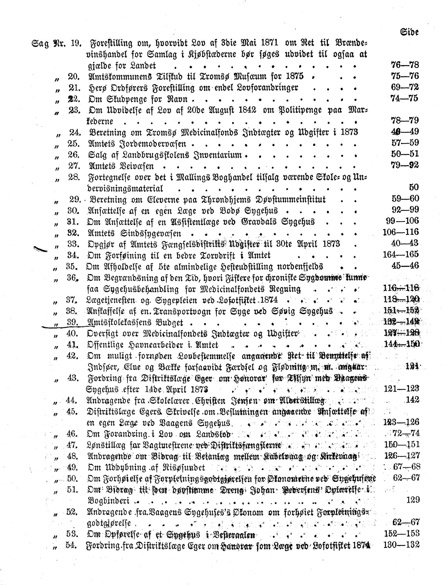 Nordland Fylkeskommune. Fylkestinget, AIN/NFK-17/176/A/Ac/L0007: Fylkestingsforhandlinger 1871-1875, 1871-1875