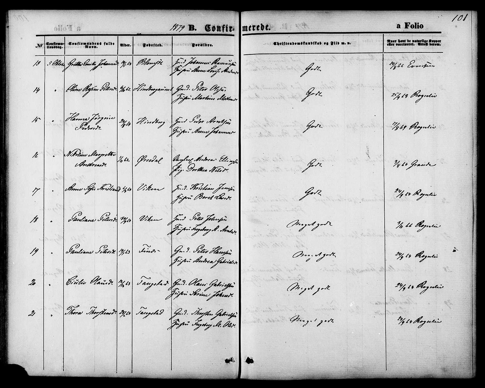 Ministerialprotokoller, klokkerbøker og fødselsregistre - Nord-Trøndelag, SAT/A-1458/744/L0419: Ministerialbok nr. 744A03, 1867-1881, s. 101