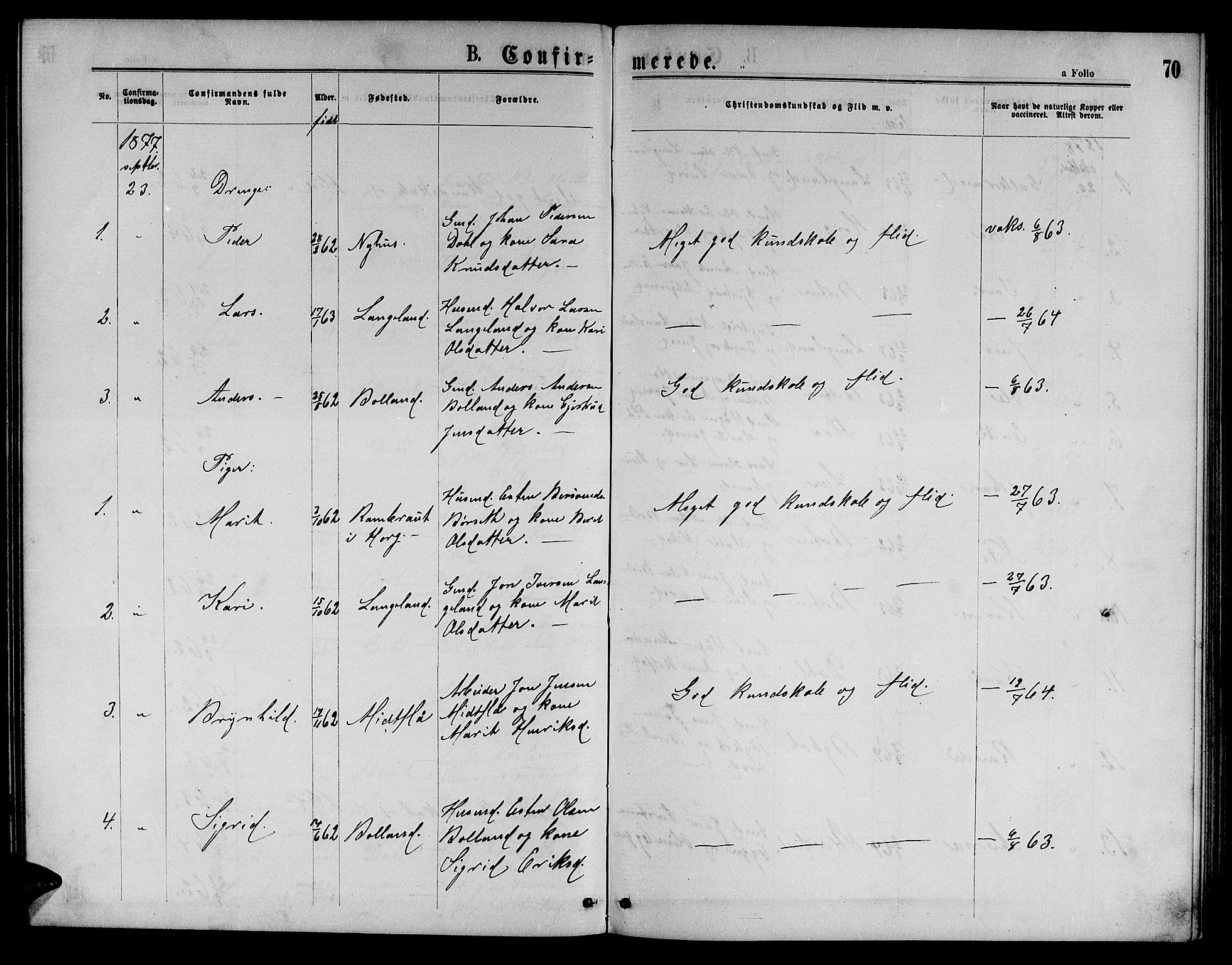 Ministerialprotokoller, klokkerbøker og fødselsregistre - Sør-Trøndelag, SAT/A-1456/693/L1122: Klokkerbok nr. 693C03, 1870-1886, s. 70