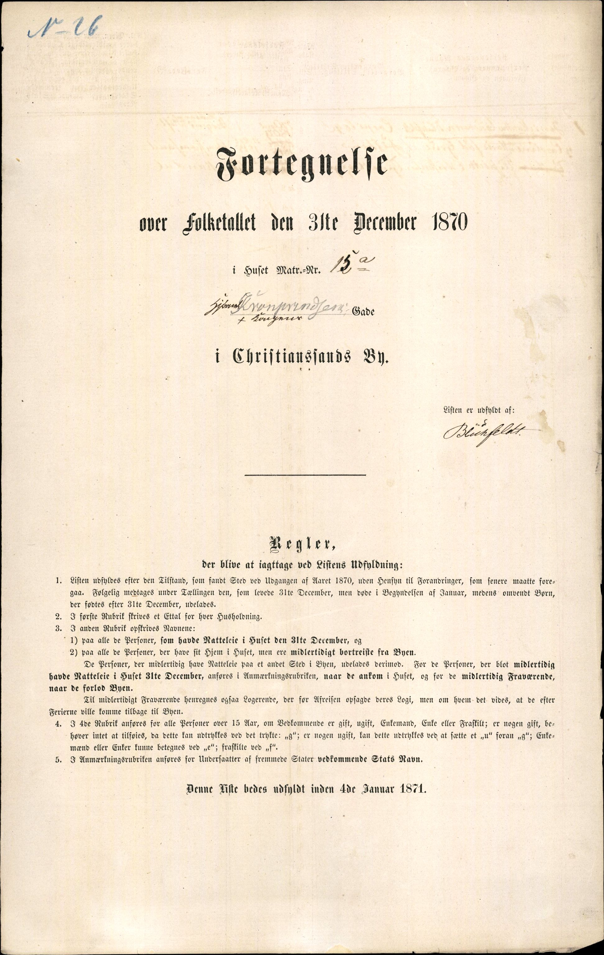 RA, Folketelling 1870 for 1001 Kristiansand kjøpstad, 1870, s. 53