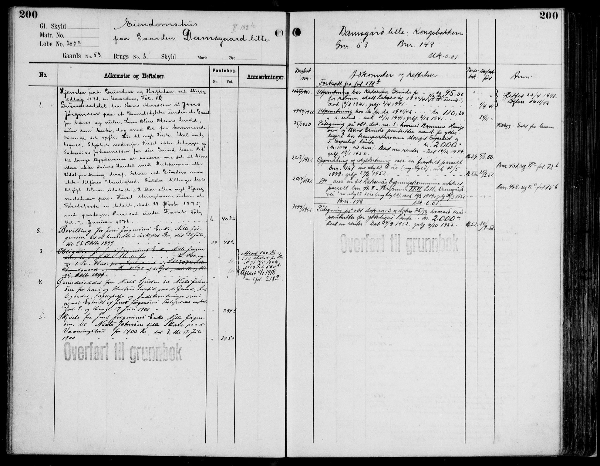 Midhordland sorenskriveri, AV/SAB-A-3001/1/G/Ga/Gab/L0114: Panteregister nr. II.A.b.114, s. 200
