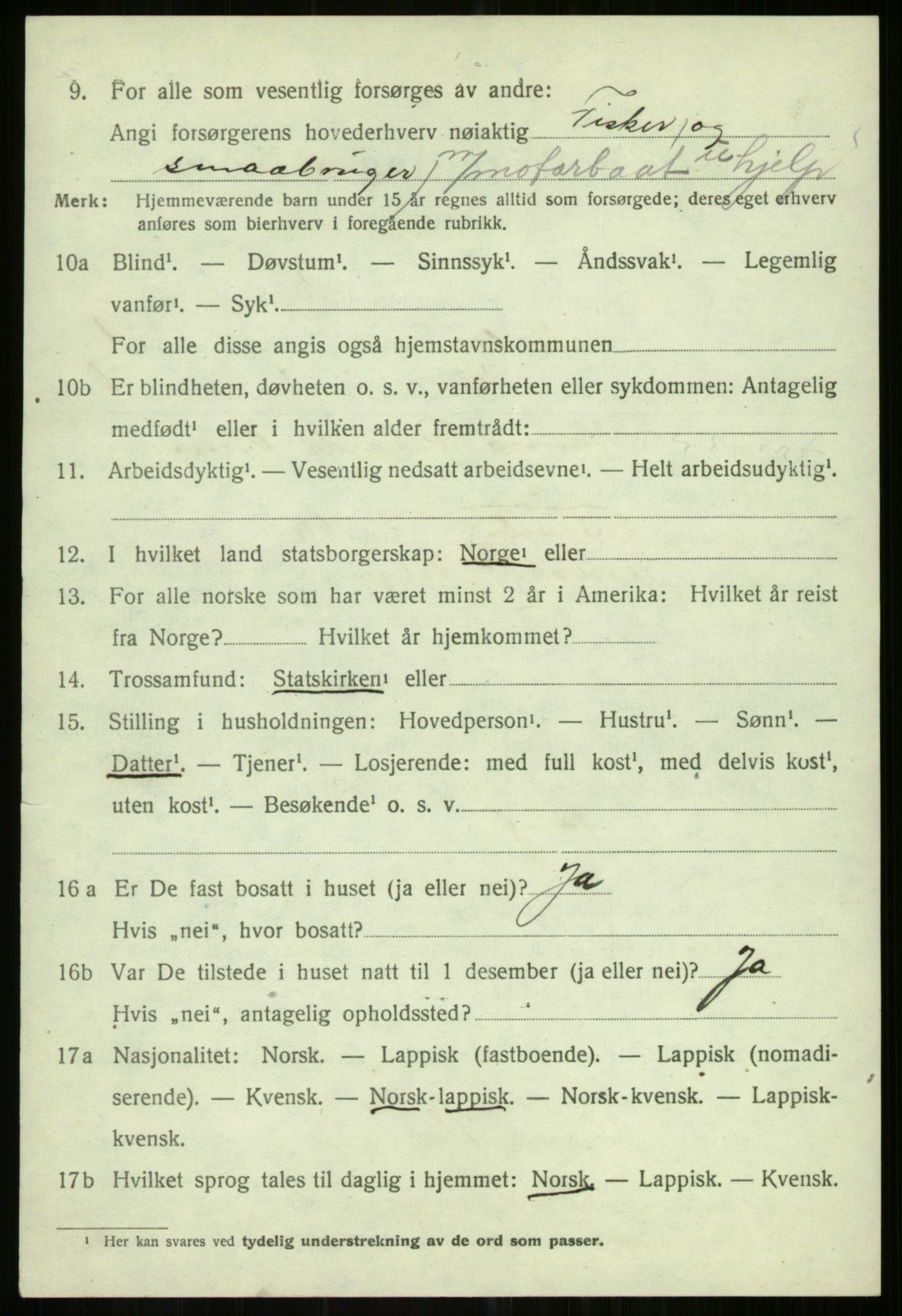 SATØ, Folketelling 1920 for 1935 Helgøy herred, 1920, s. 1109