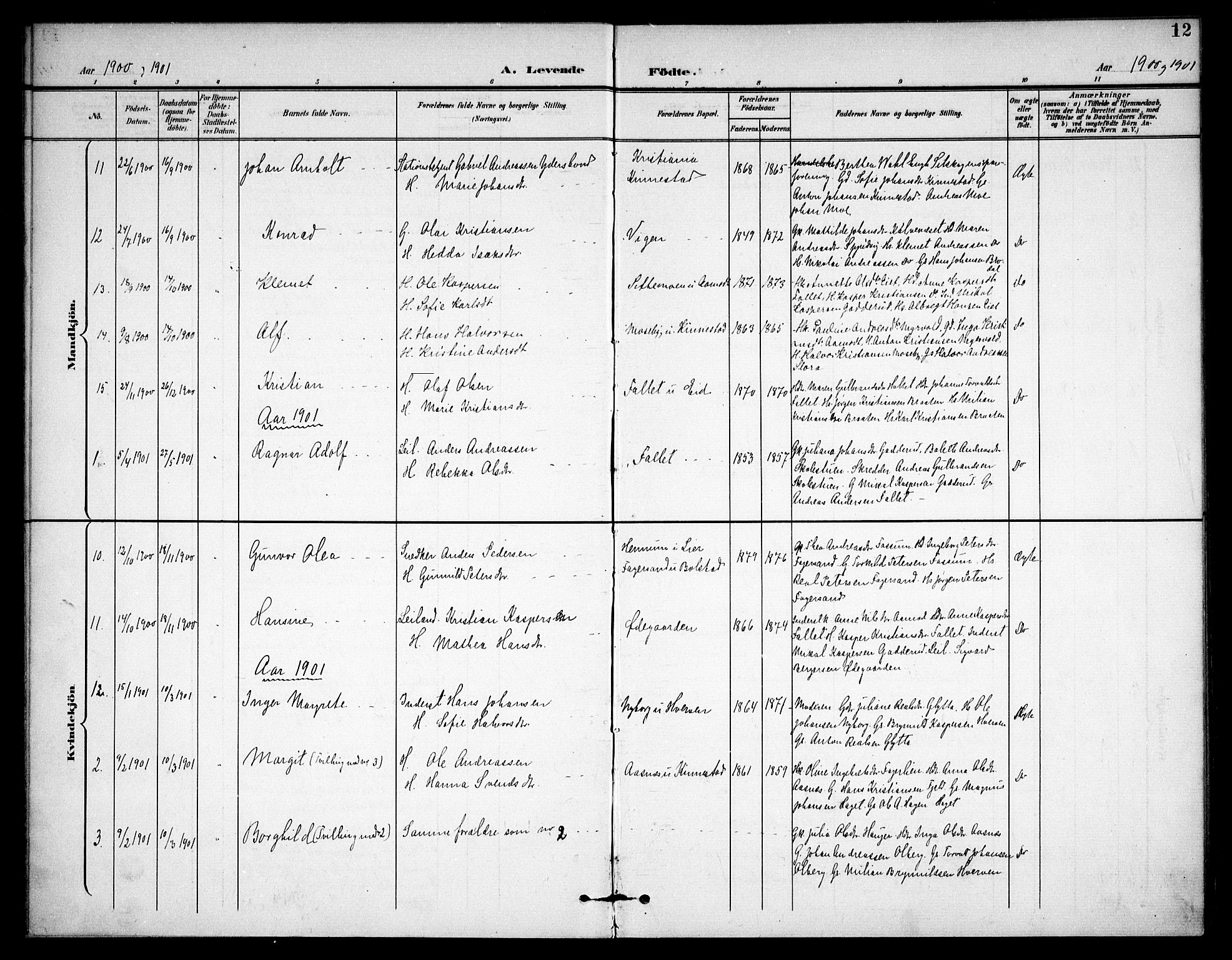 Høland prestekontor Kirkebøker, AV/SAO-A-10346a/F/Fc/L0003: Ministerialbok nr. III 3, 1897-1911, s. 12