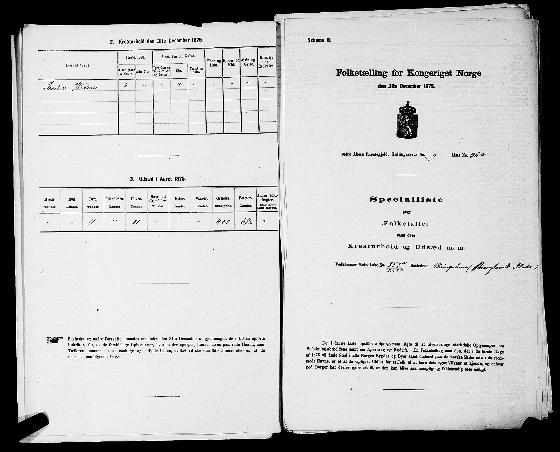 RA, Folketelling 1875 for 0218bP Østre Aker prestegjeld, 1875, s. 3115