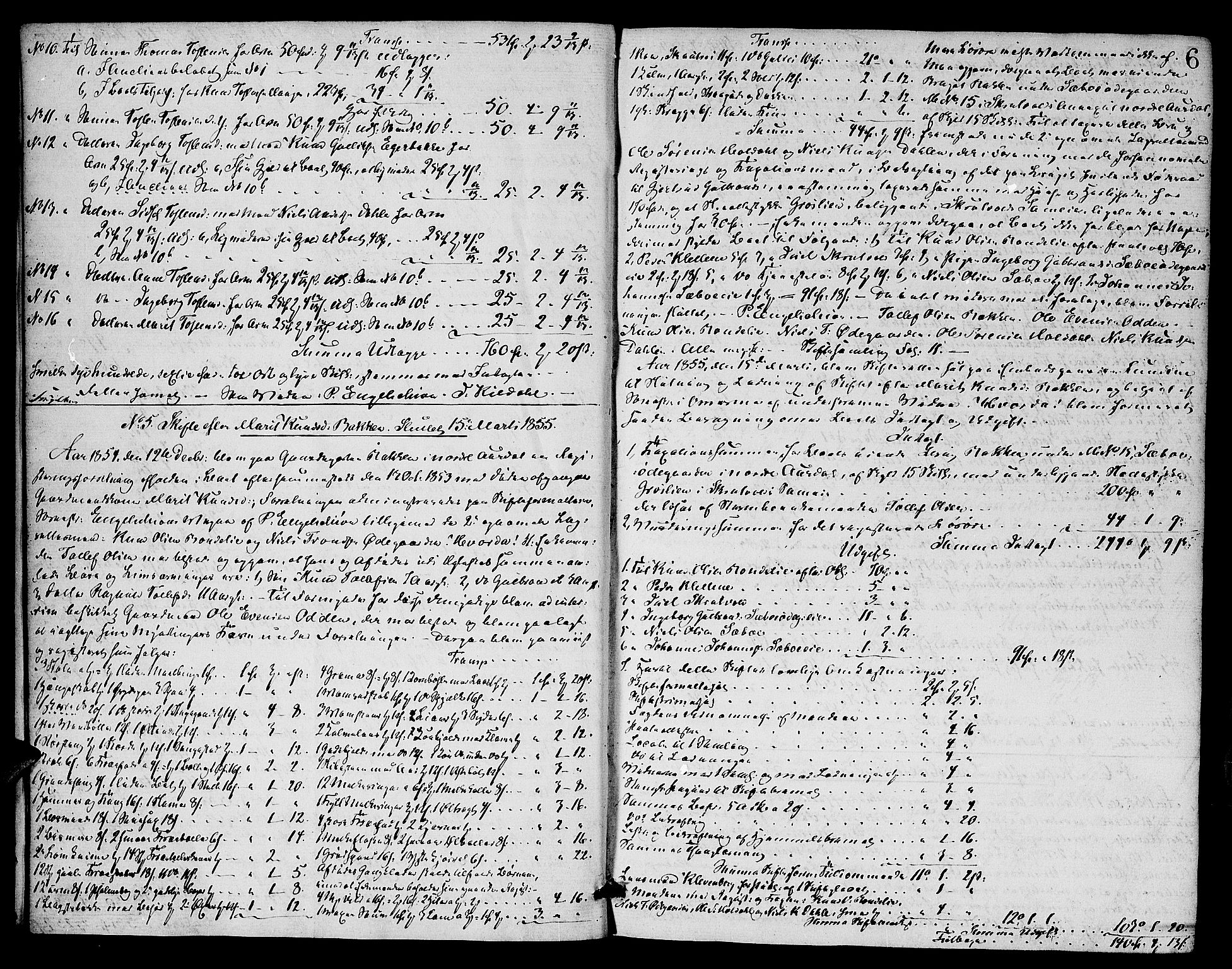 Valdres sorenskriveri, AV/SAH-TING-016/J/Ja/Jac/L0002: Skifteutlodningsprotokoll, 1854-1863, s. 5b-6a