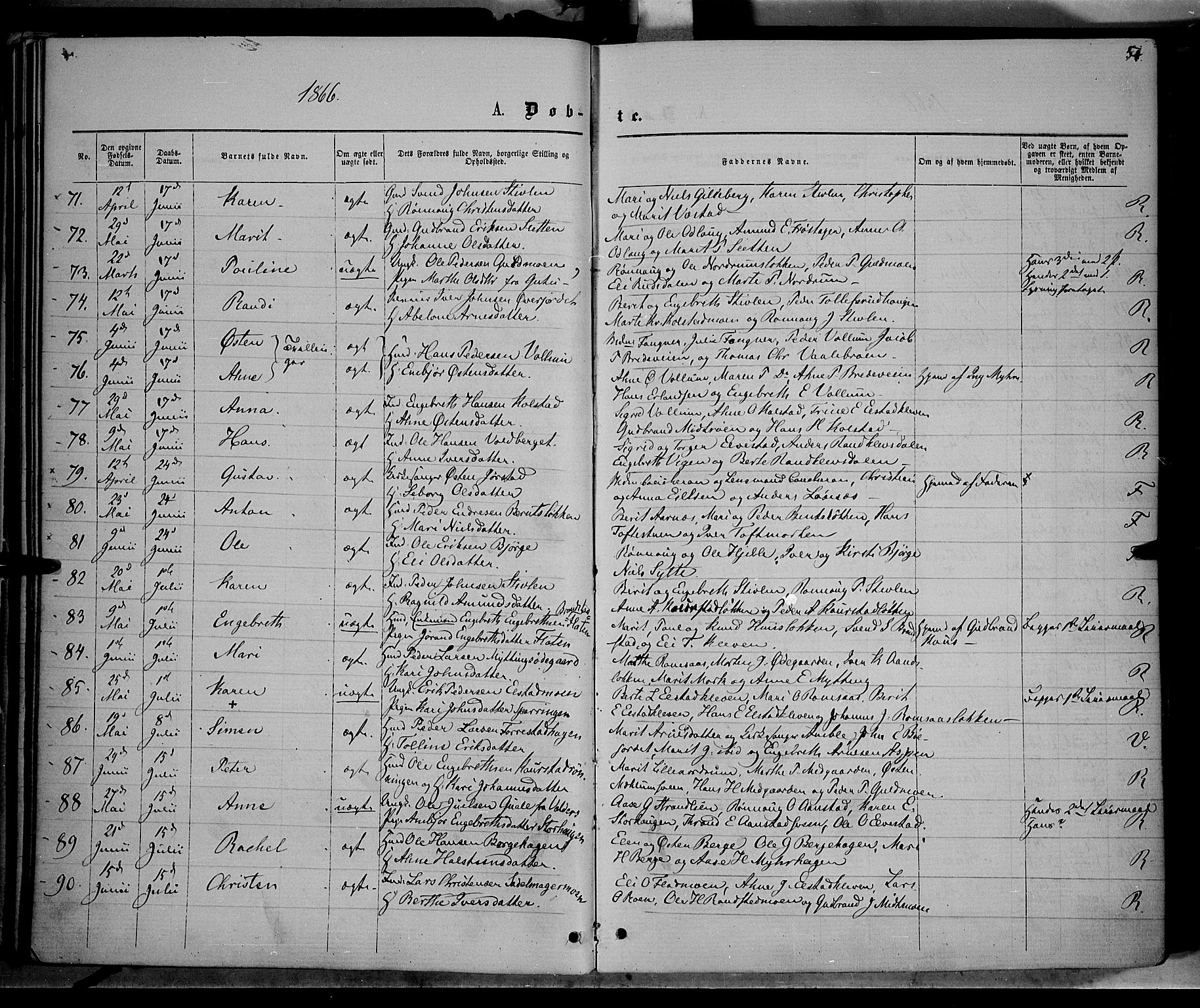Ringebu prestekontor, AV/SAH-PREST-082/H/Ha/Haa/L0007: Ministerialbok nr. 7, 1860-1877, s. 51
