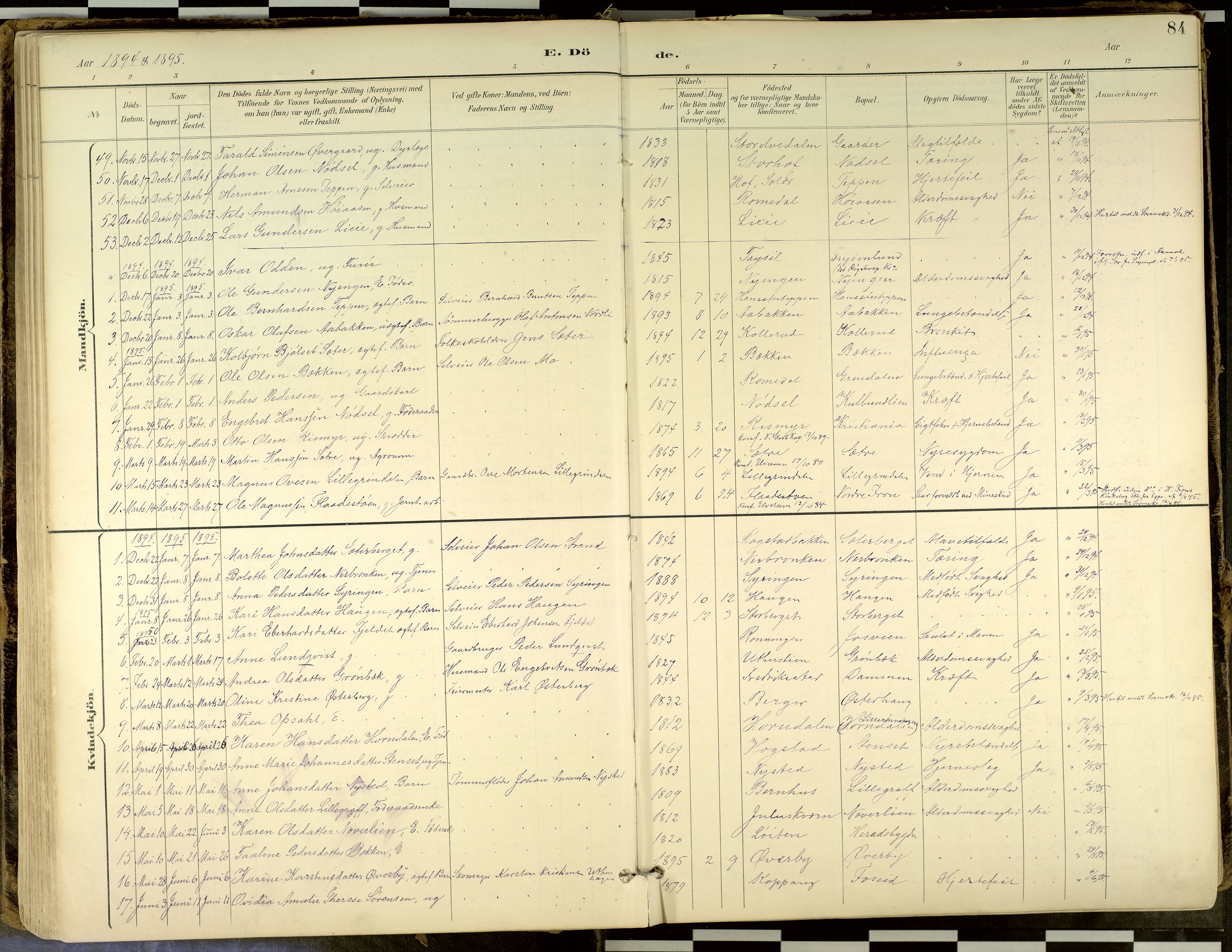 Elverum prestekontor, AV/SAH-PREST-044/H/Ha/Haa/L0018: Ministerialbok nr. 18, 1894-1914, s. 84