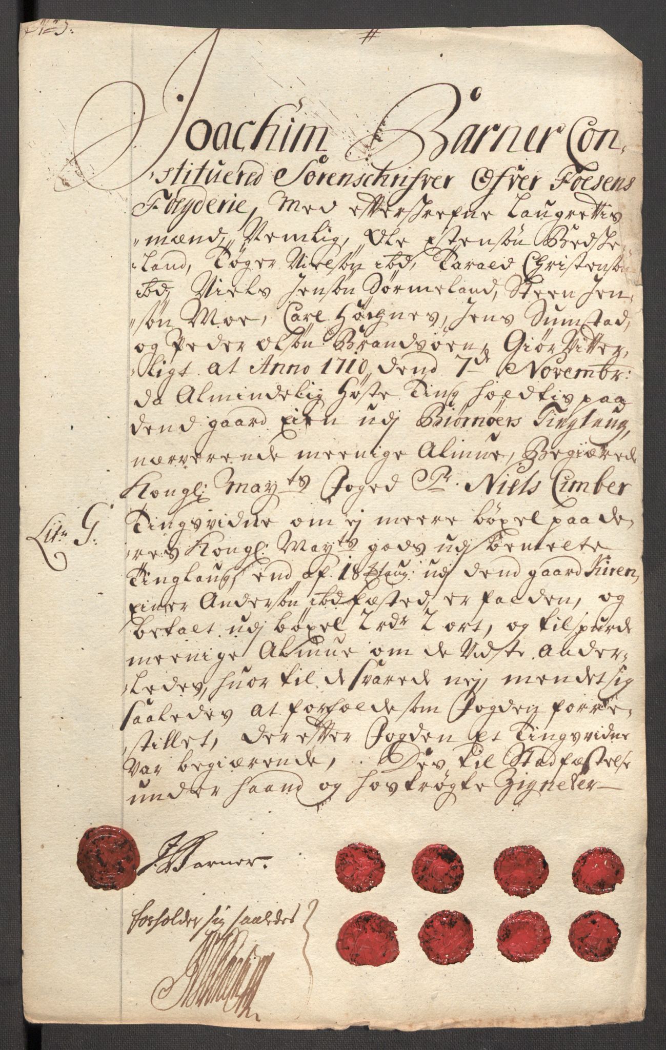 Rentekammeret inntil 1814, Reviderte regnskaper, Fogderegnskap, AV/RA-EA-4092/R57/L3859: Fogderegnskap Fosen, 1710, s. 105