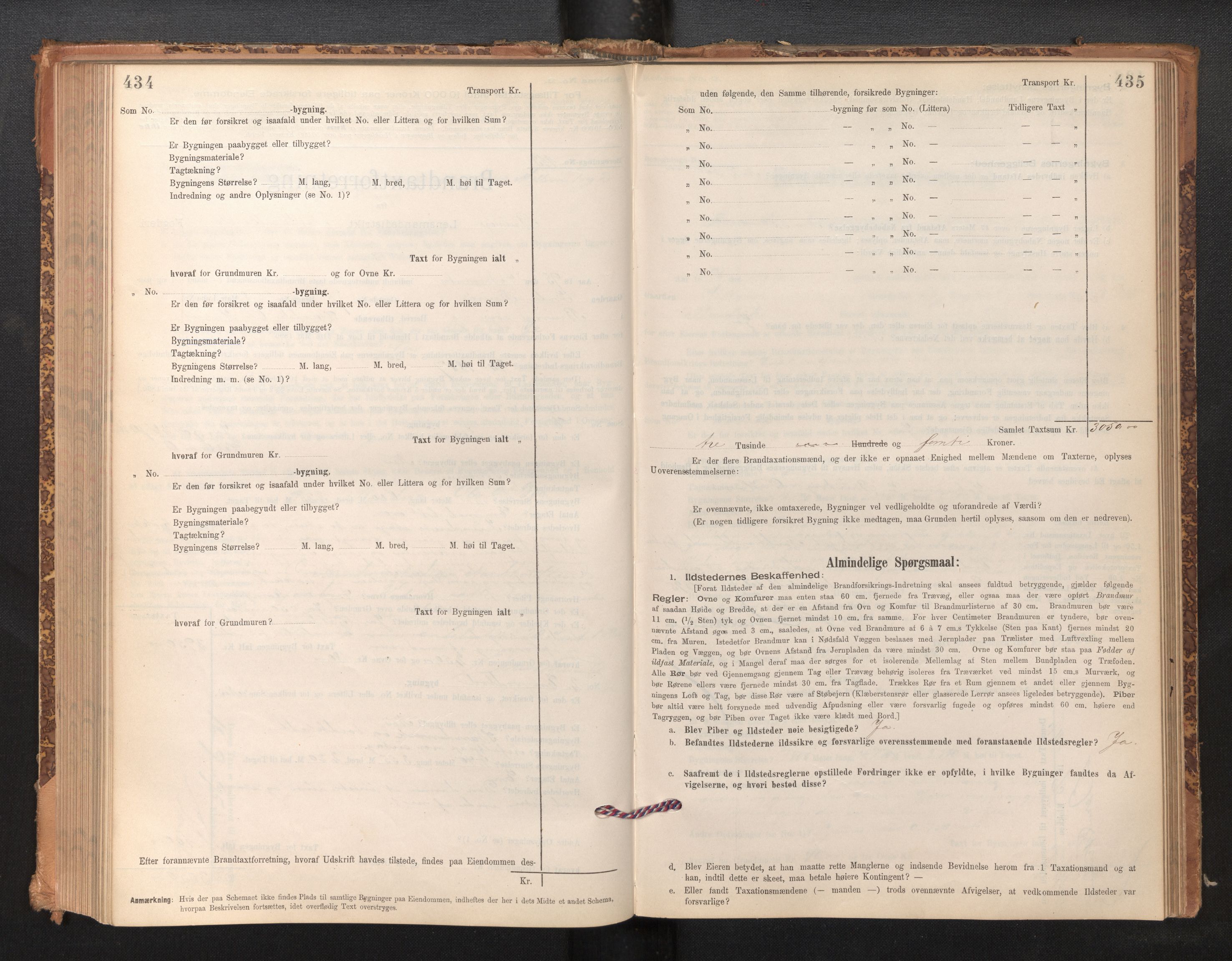 Lensmannen i Bruvik, SAB/A-31301/0012/L0006: Branntakstprotokoll, skjematakst, 1894-1906, s. 434-435
